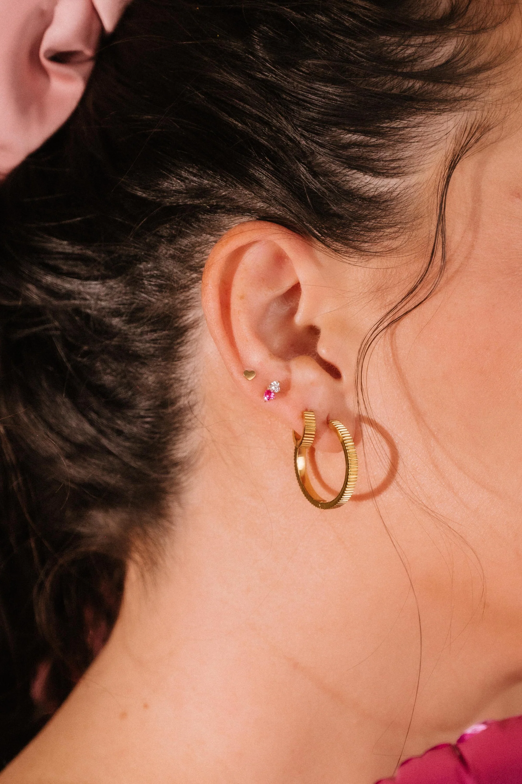 Duo Heart Flat Back Stud - Image 3