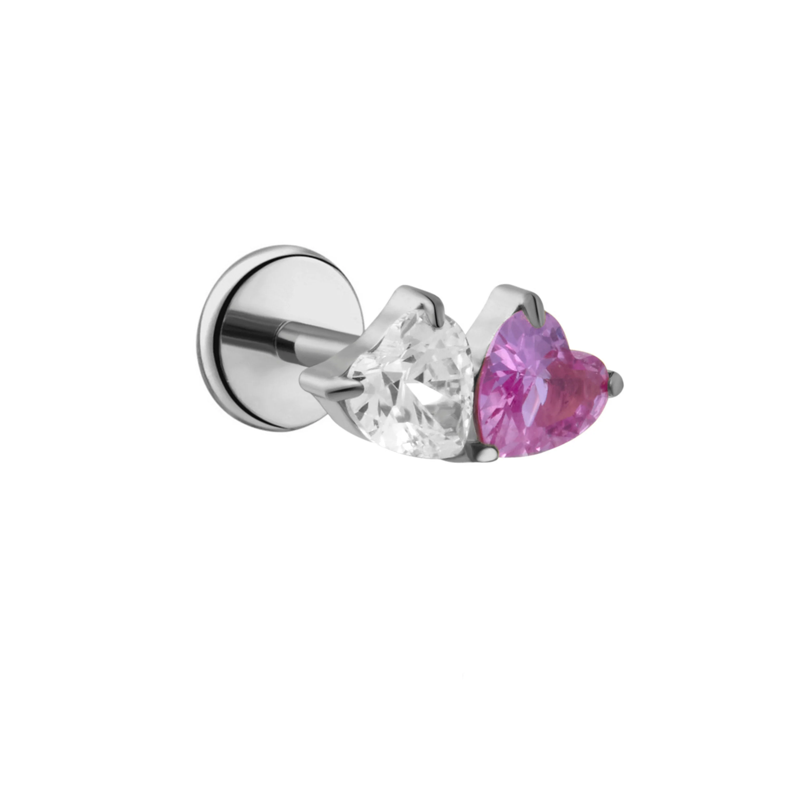 Duo Heart Flat Back Stud - Image 9