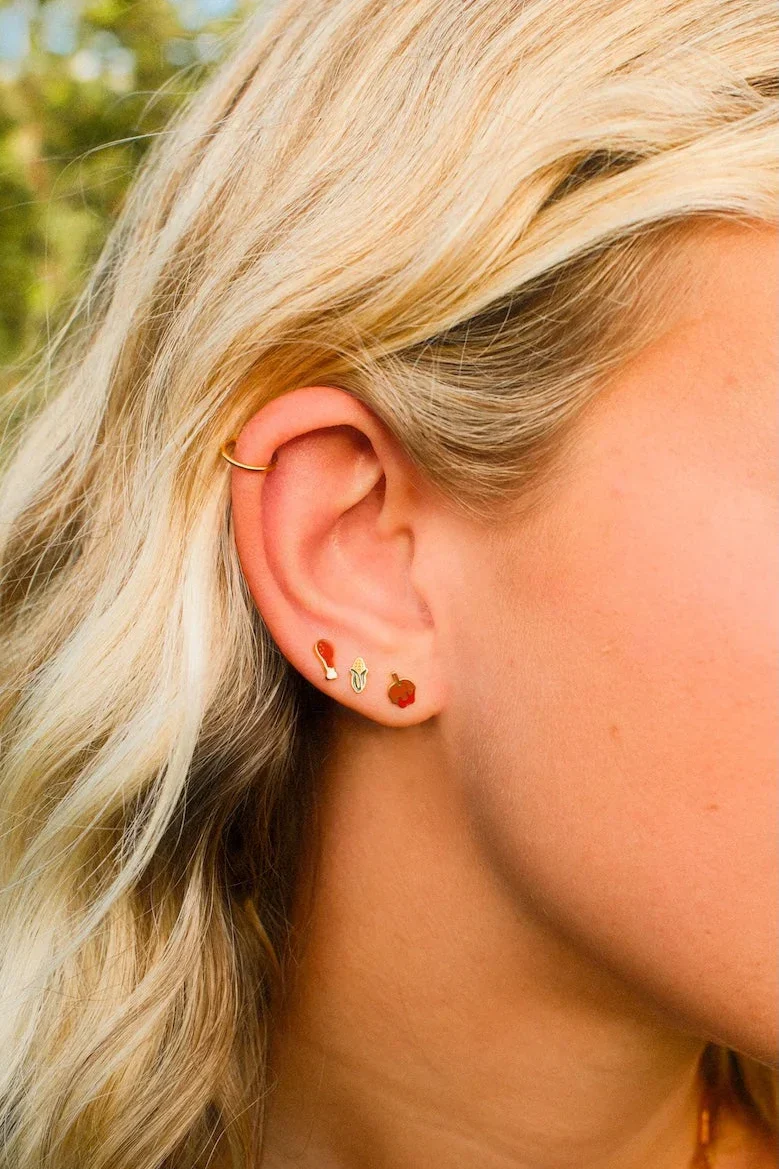 Ear of Corn Enamel Flat Back Stud - Image 3