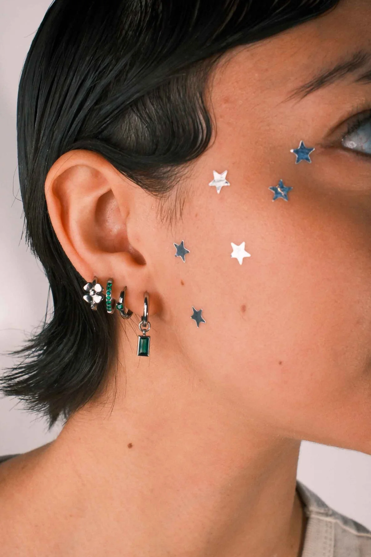 Emerald Titanium Celestial Hoops - Image 4