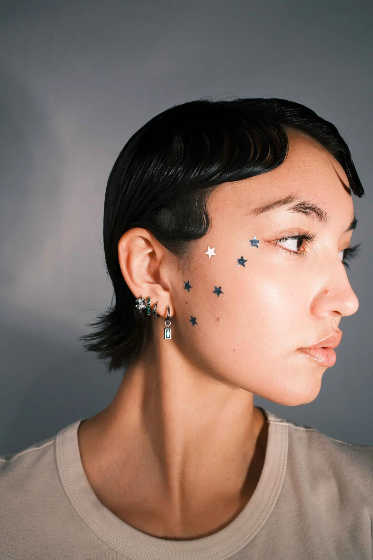Emerald Titanium Celestial Hoops - Image 5