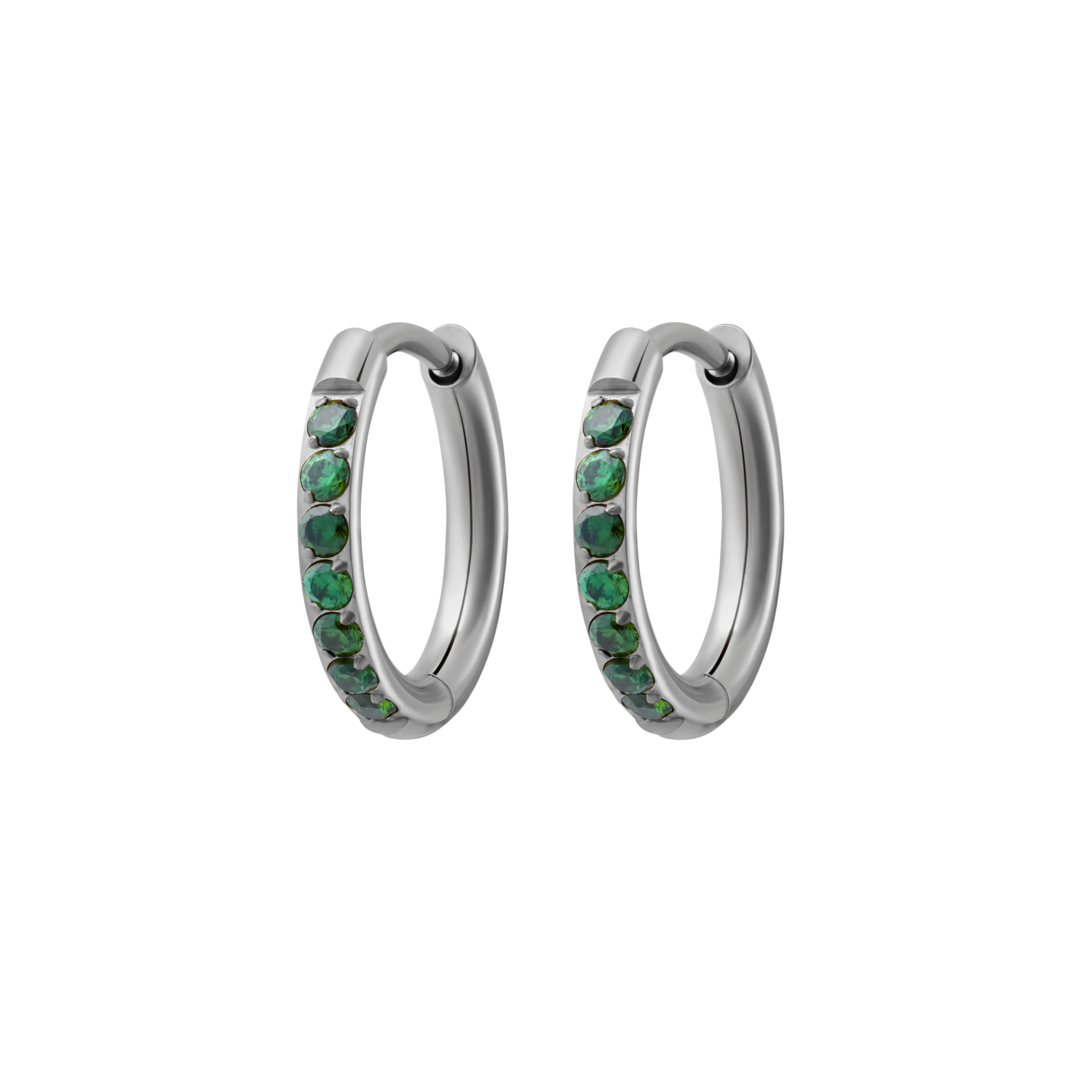 Emerald Titanium Celestial Hoops - Image 6