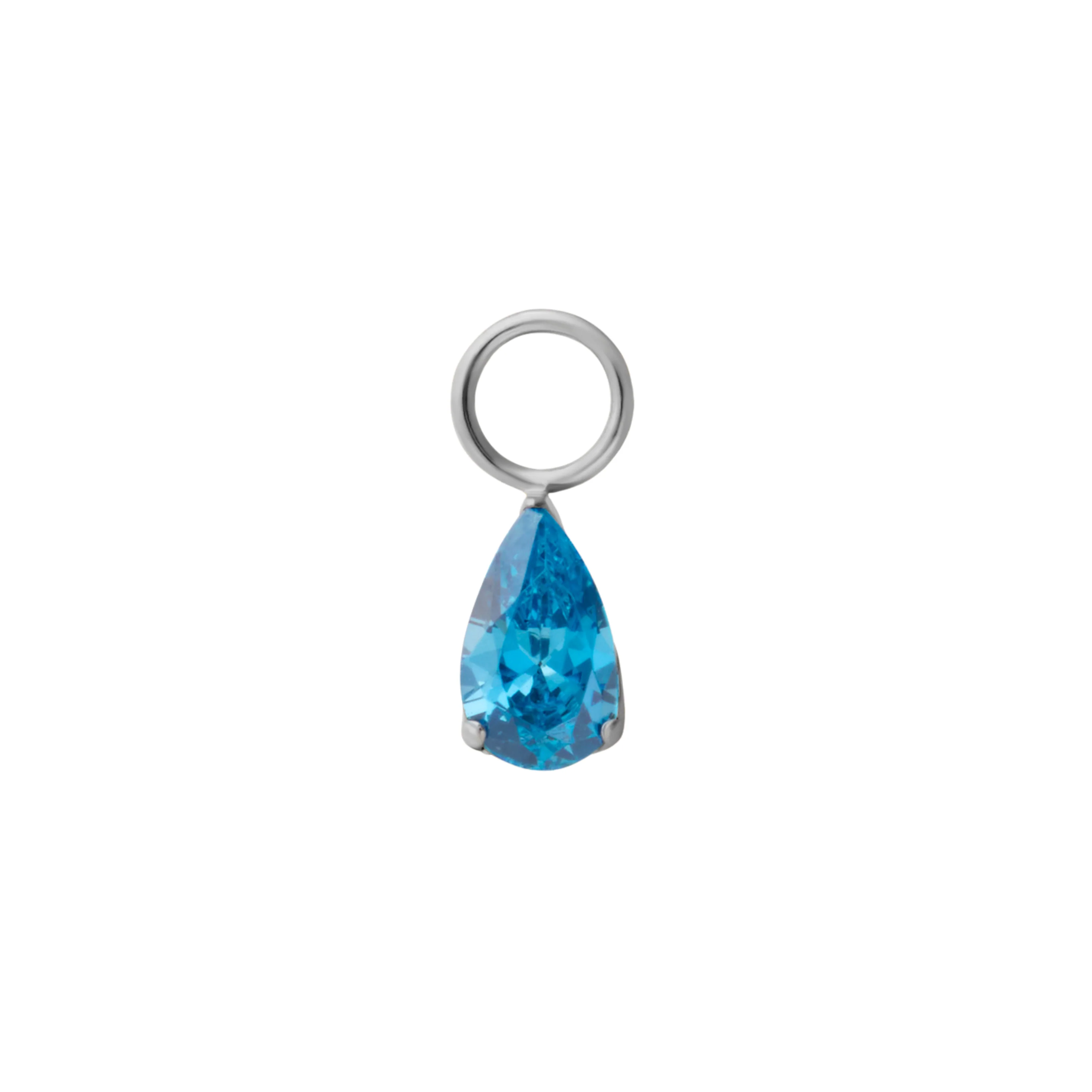 Faceted Sky Titanium Hoop Charm - Image 8