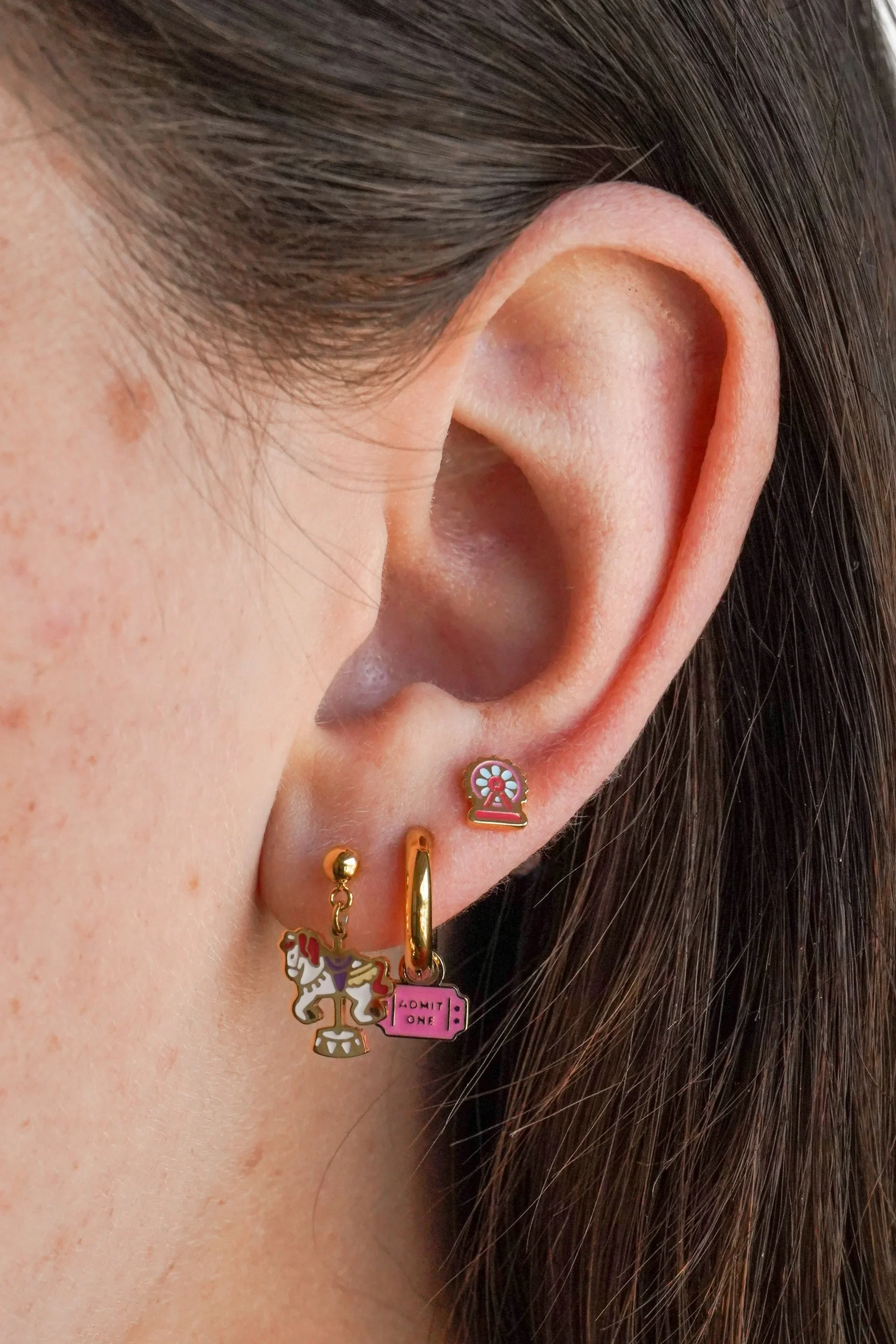 Ferris Wheel Enamel Flat Back Stud - Image 2