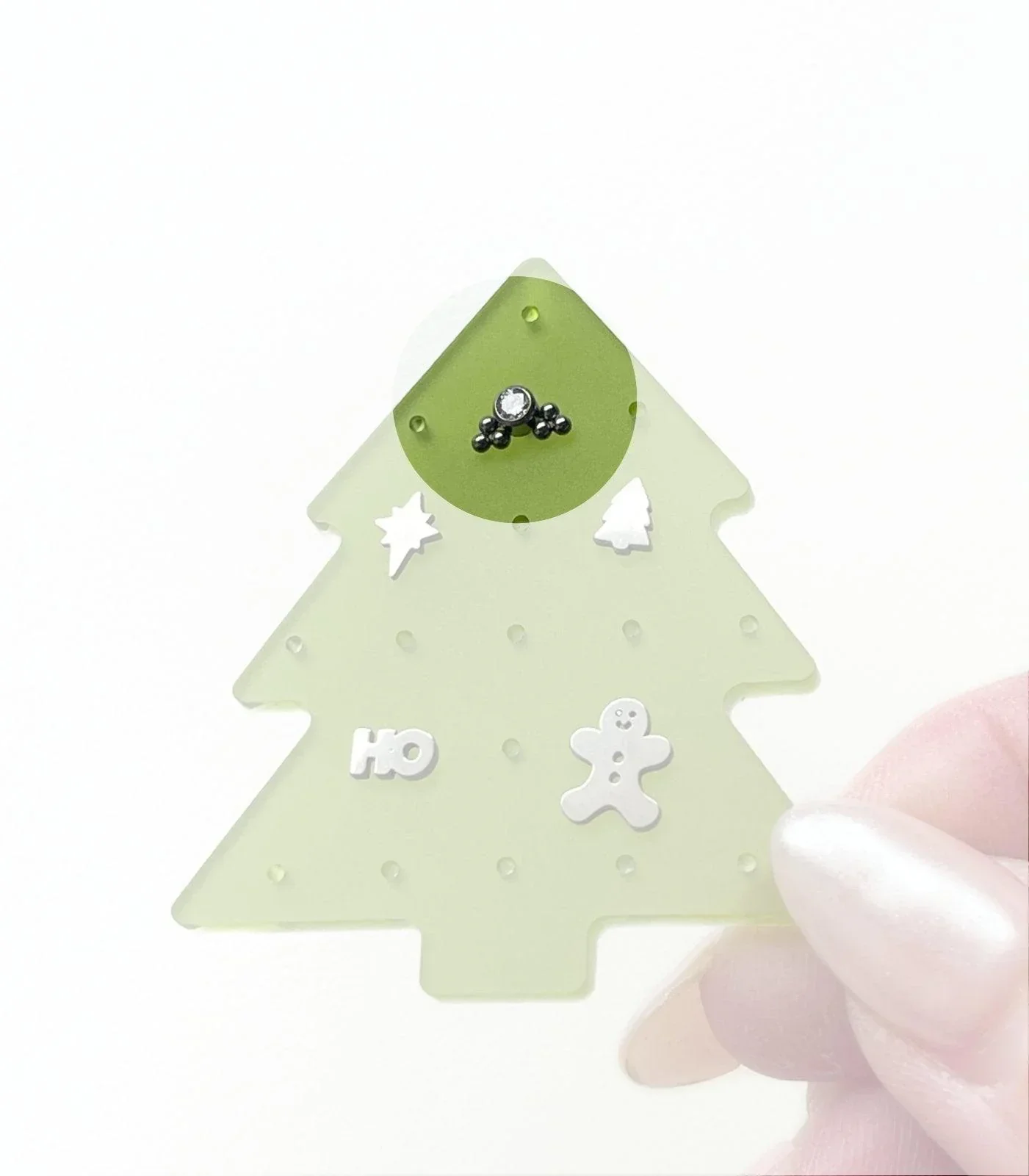 Festive Holly Flat Back Stud - Image 5