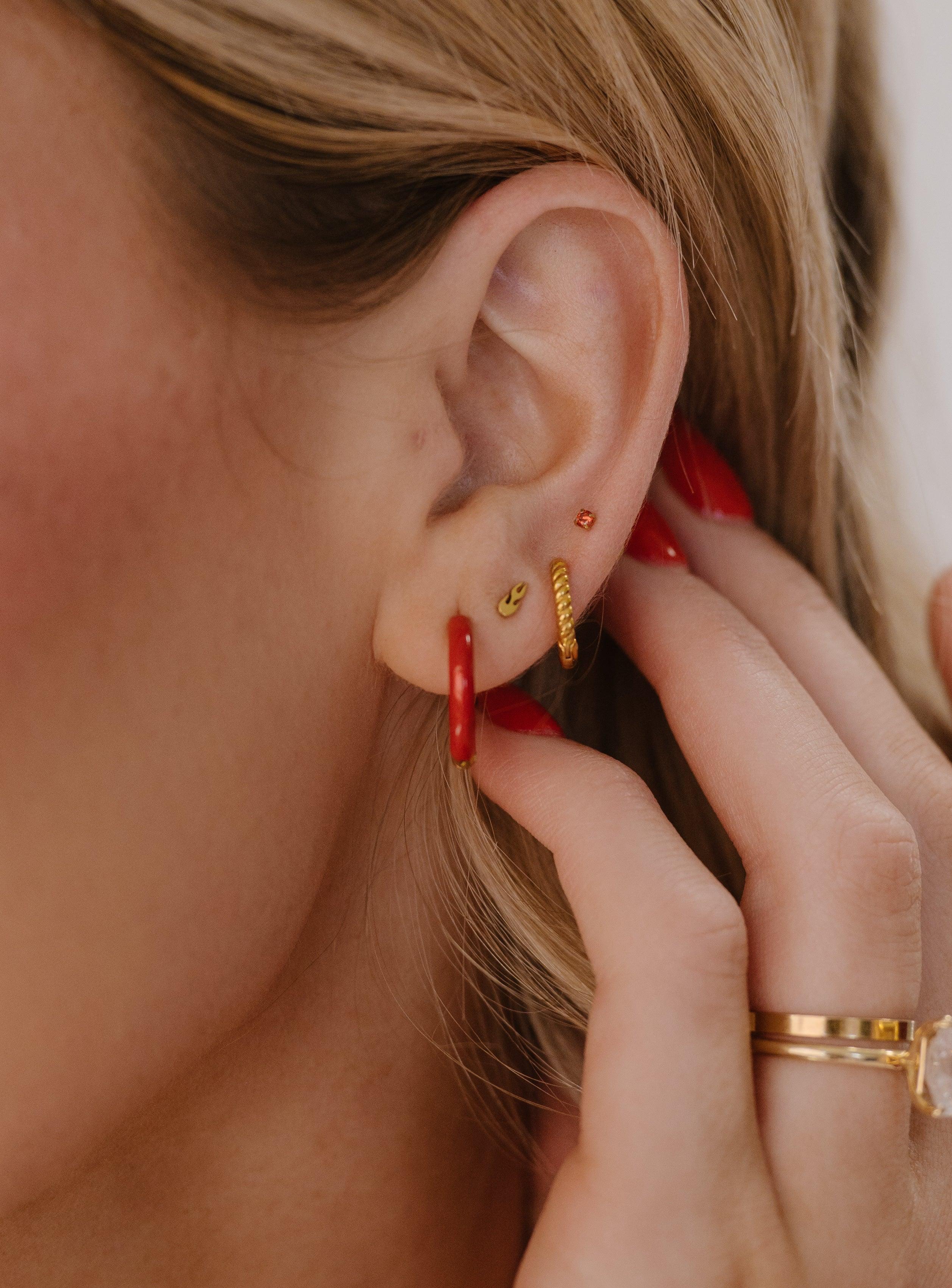 Flame Flat Back Stud - Image 2