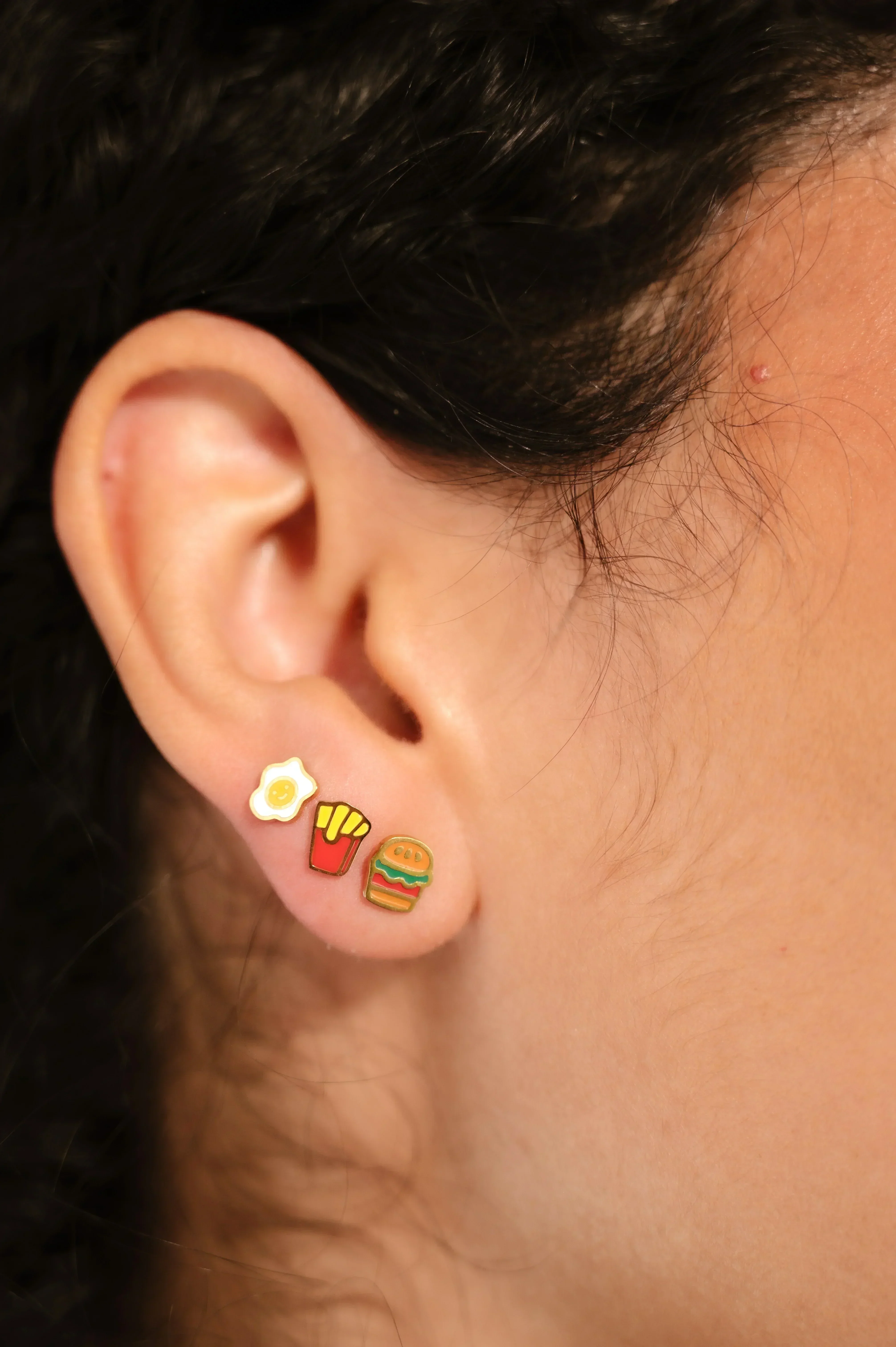 French Fries Enamel Flat Back Stud - Image 2