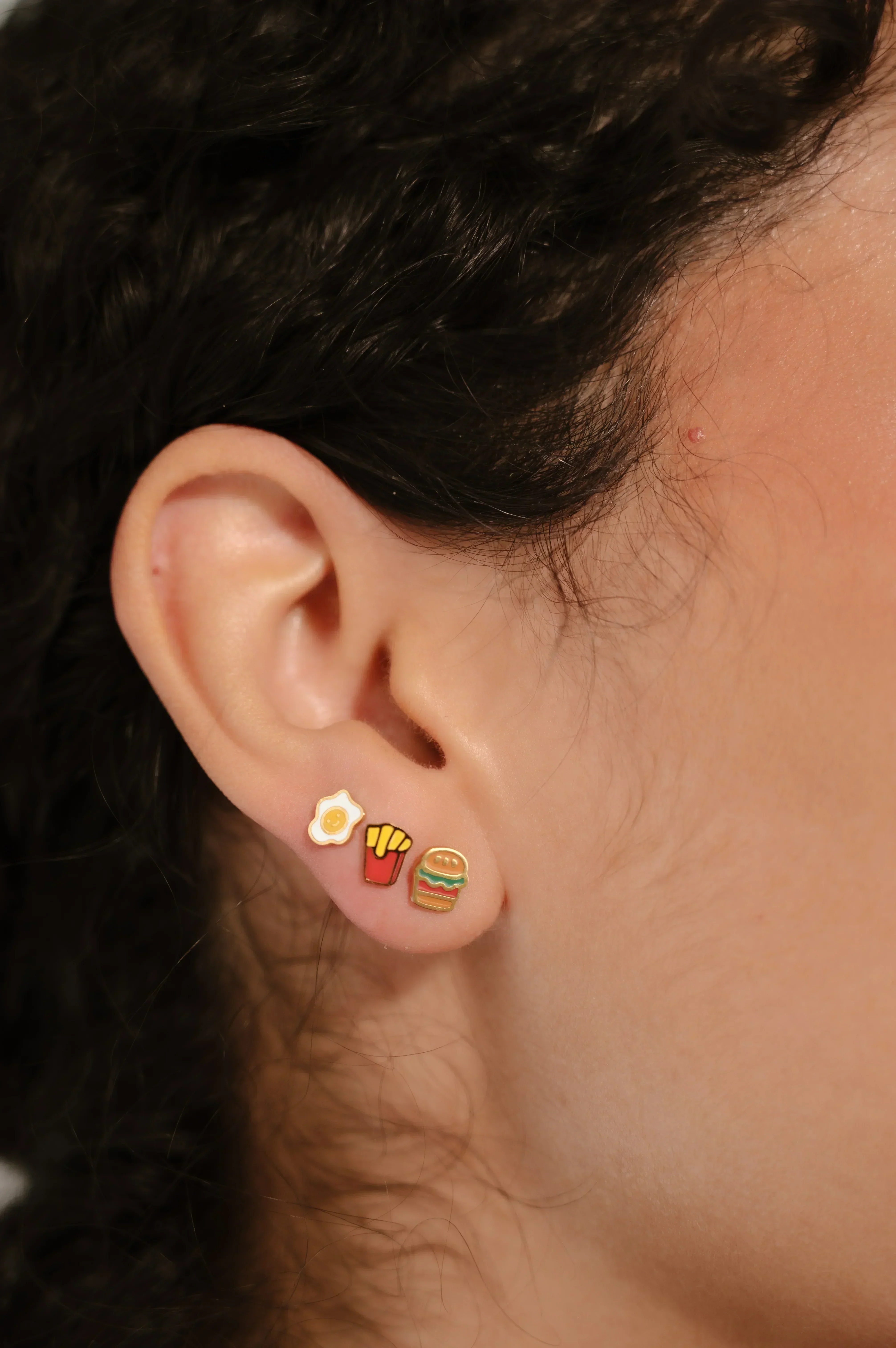 French Fries Enamel Flat Back Stud - Image 3