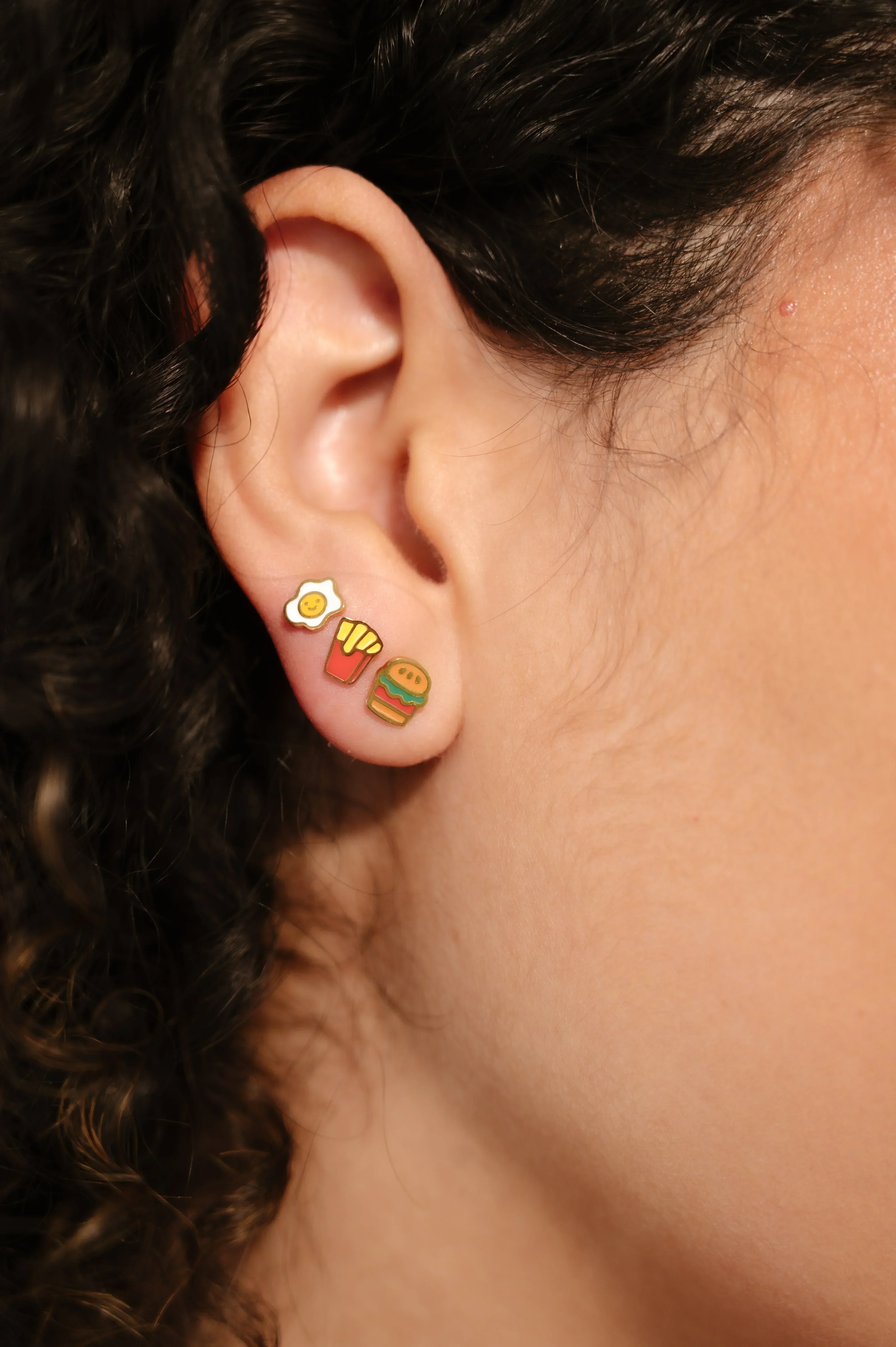 French Fries Enamel Flat Back Stud - Image 4