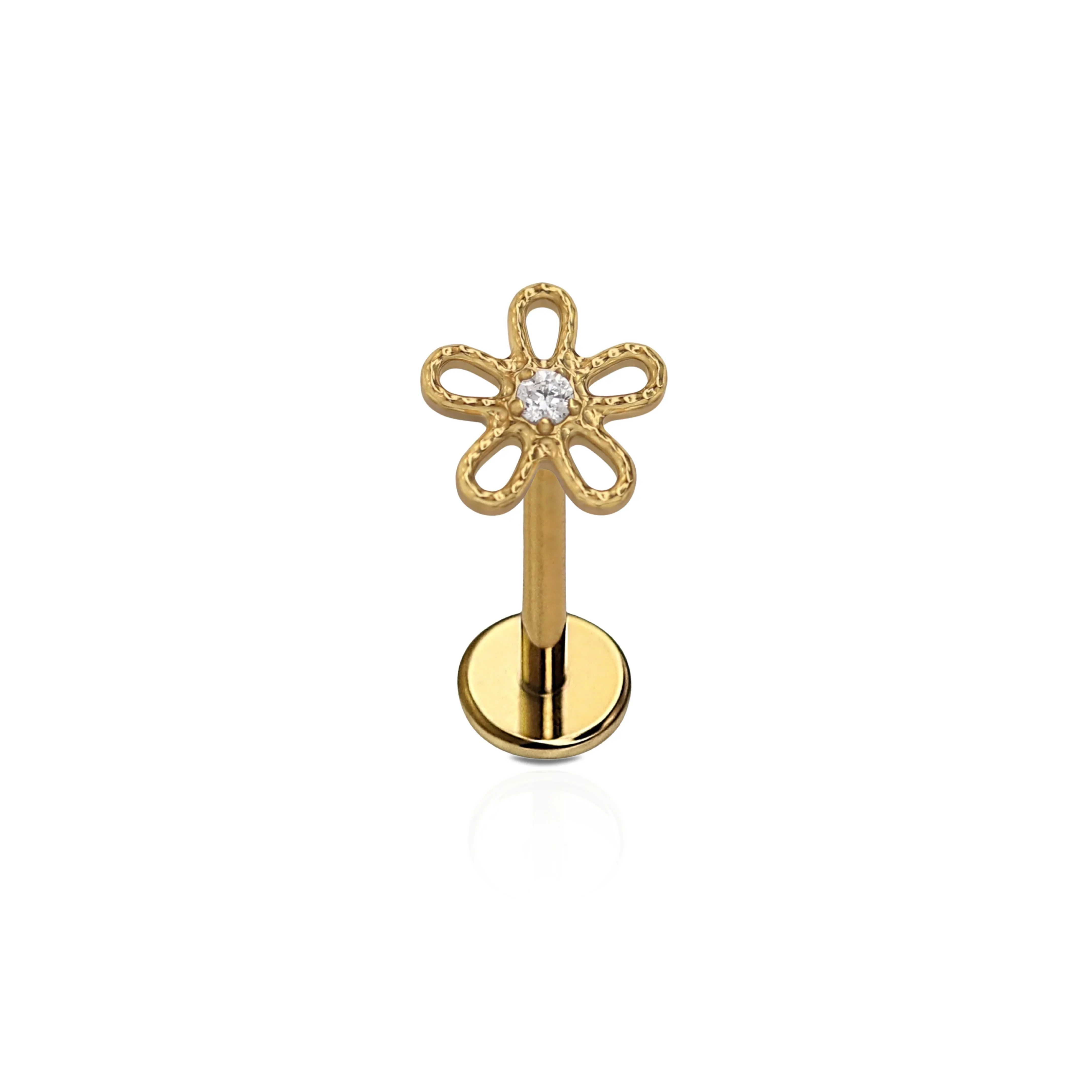 Frosted Daisy Flat Back Stud