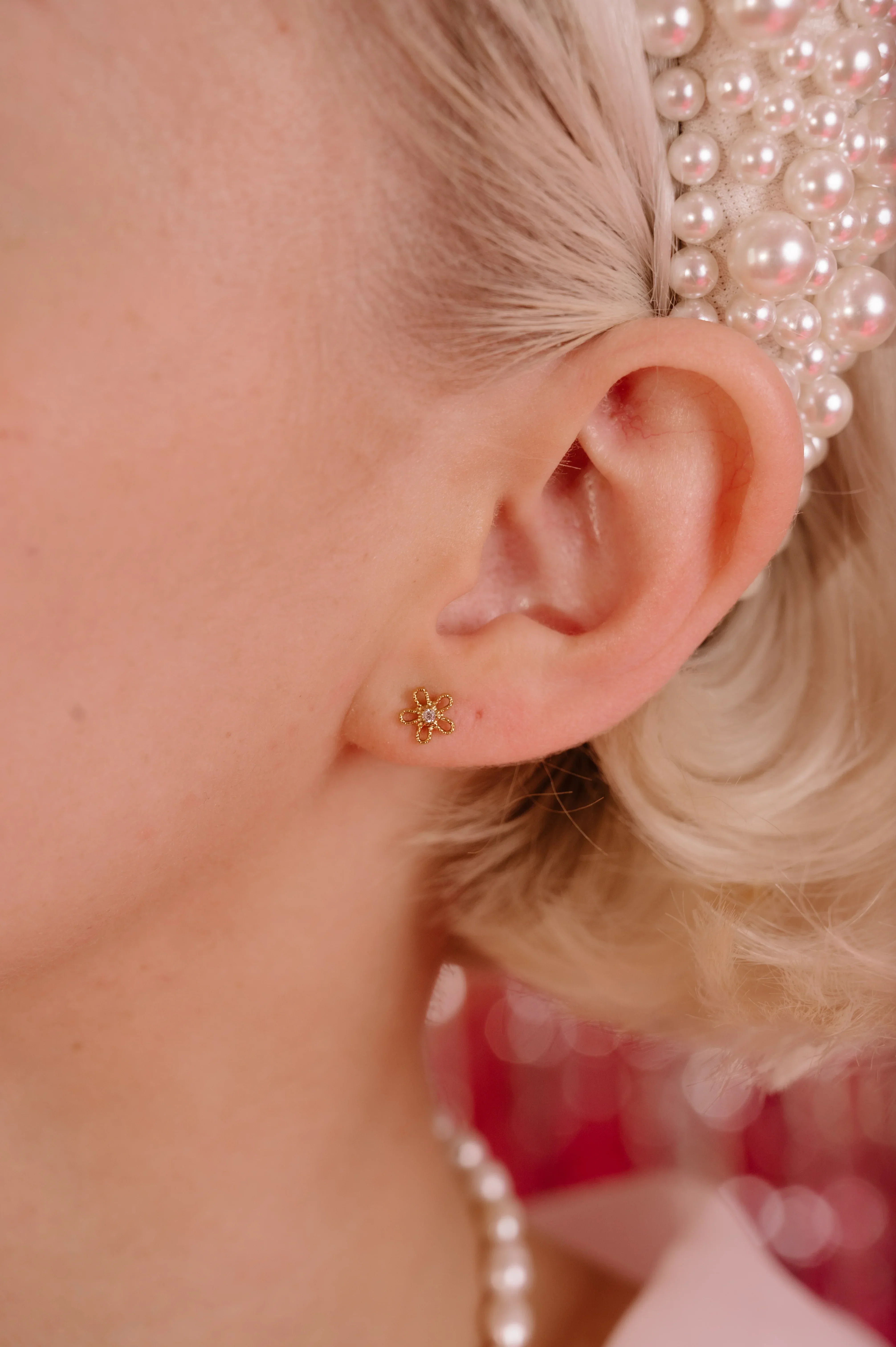 Frosted Daisy Flat Back Stud - Image 2