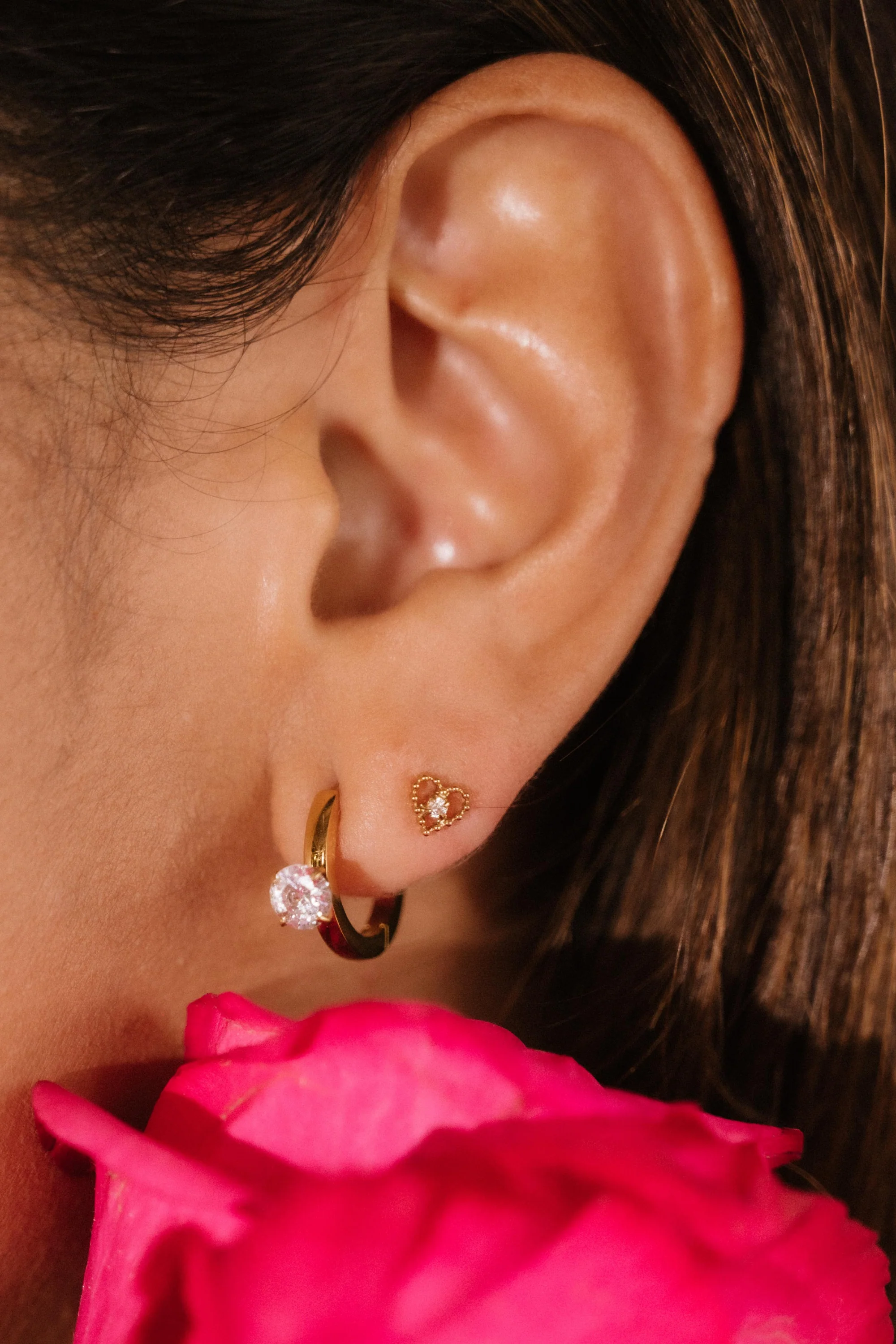 Frosted Heart Flat Back Stud - Image 3