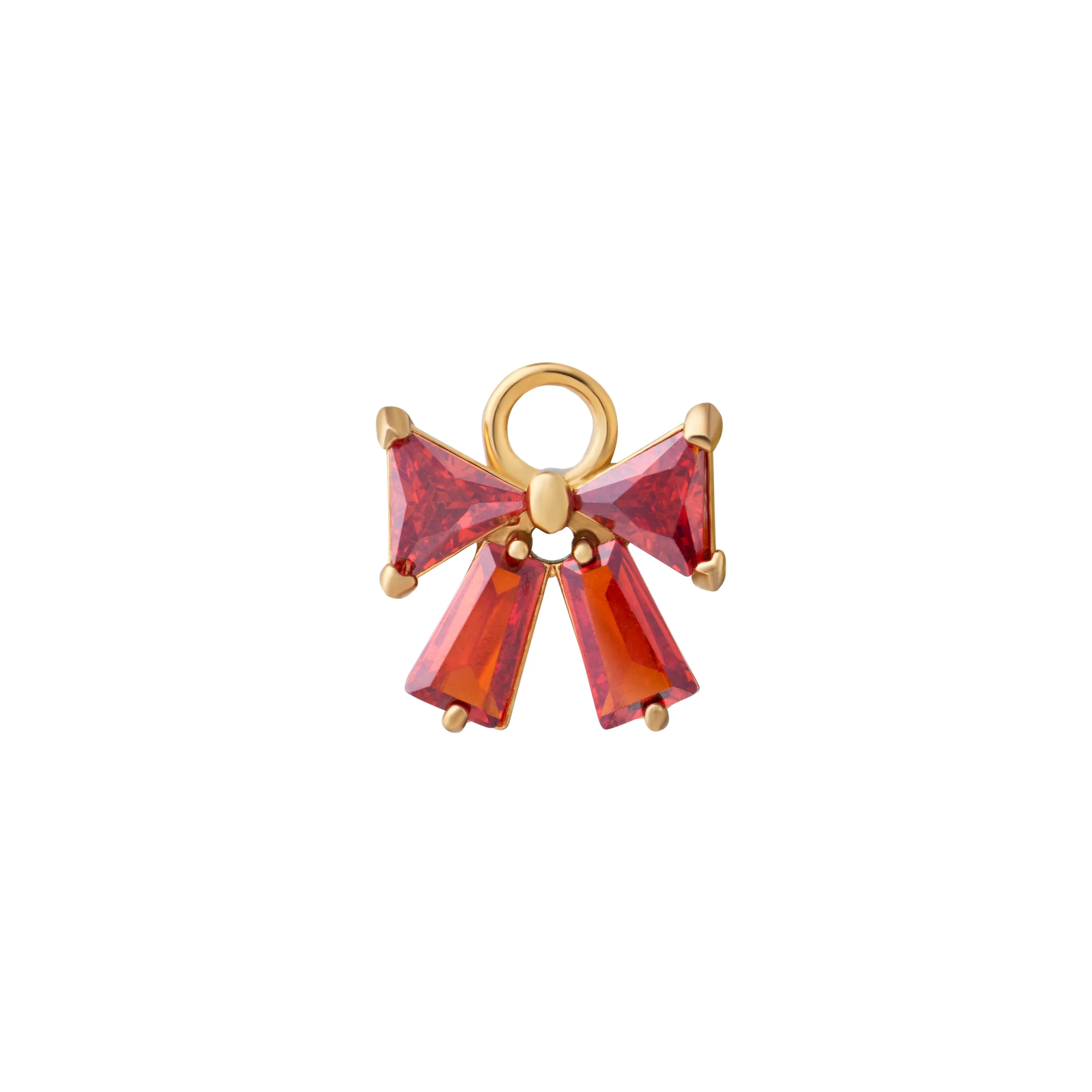 Clara Bow Hoop Charm - Garnet