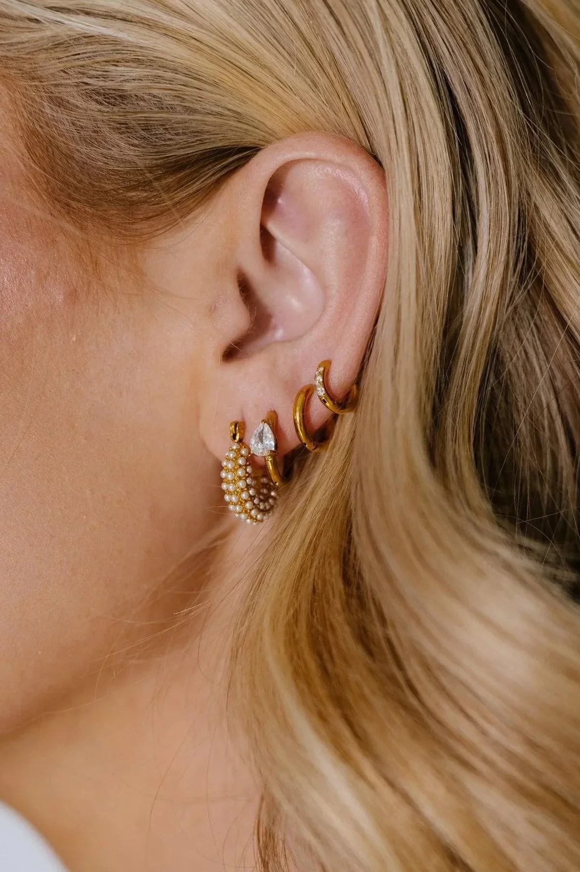 Pear Zirconia Hoops - Image 2