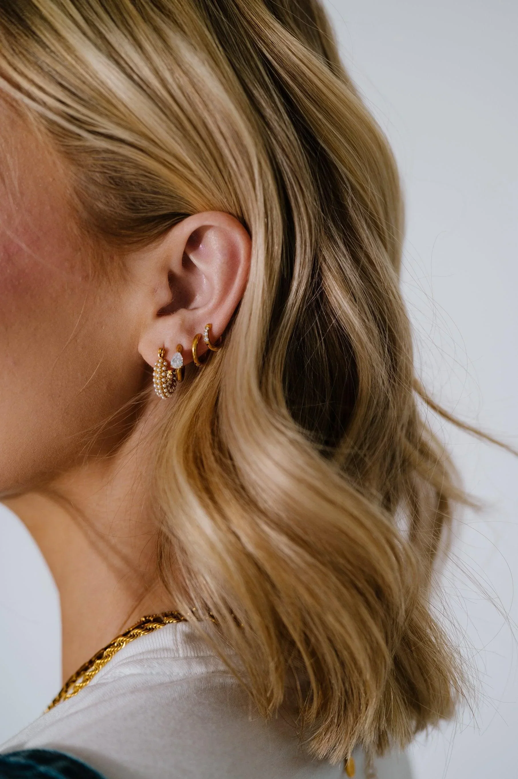 Pear Zirconia Hoops - Image 3