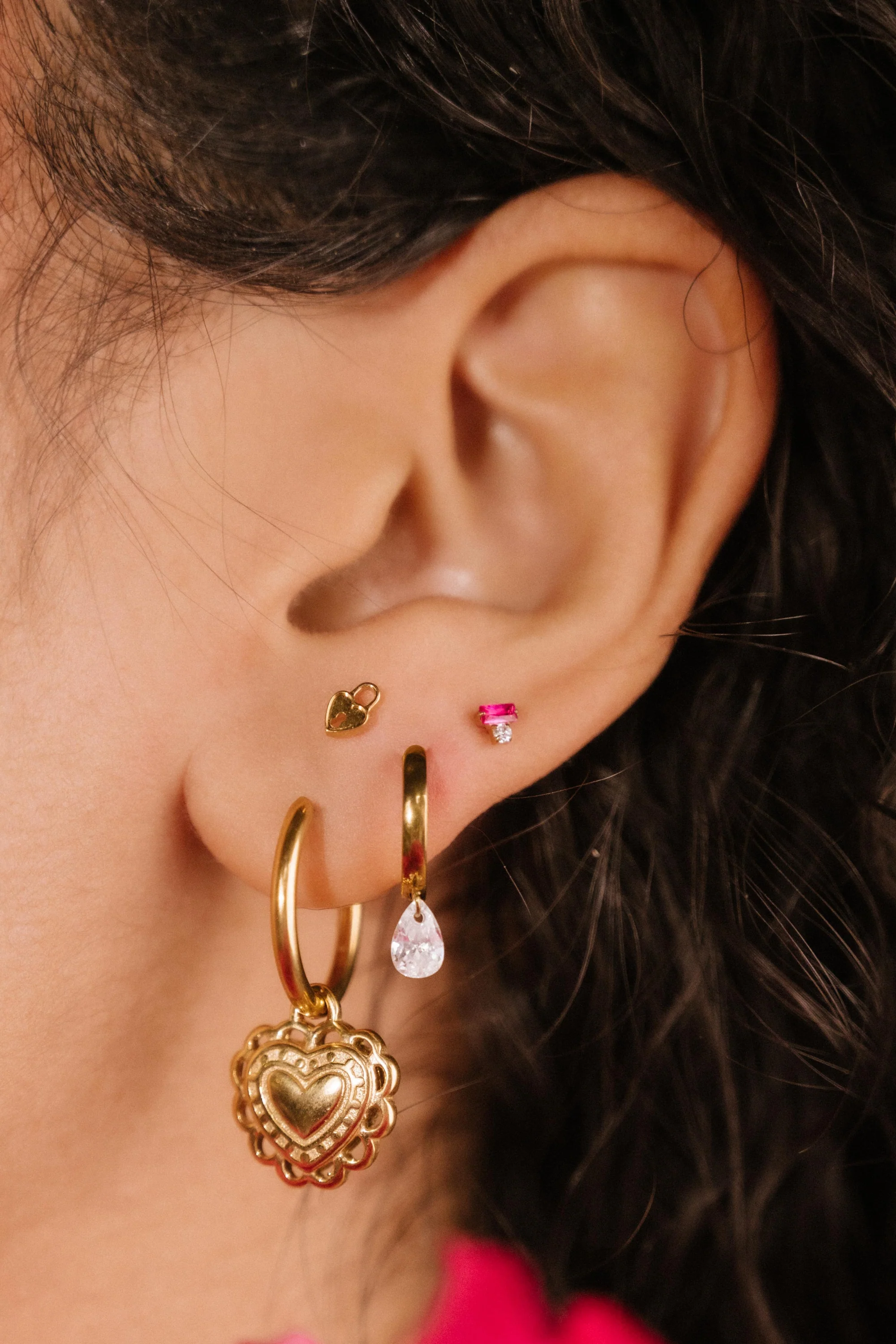 Heart Lock Flat Back Stud - Image 2