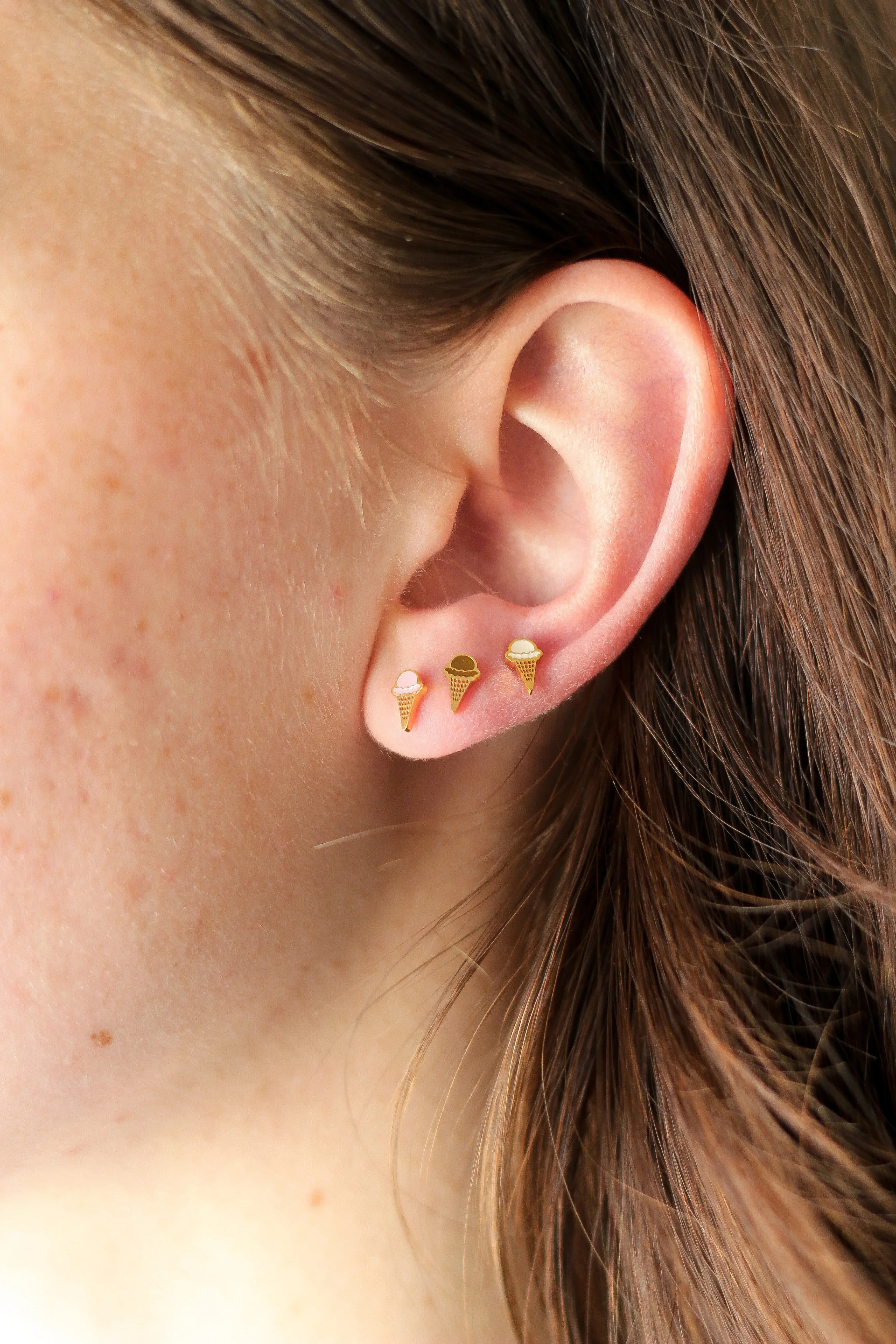 Ice Cream Cone Enamel Flat Back Stud - Image 4