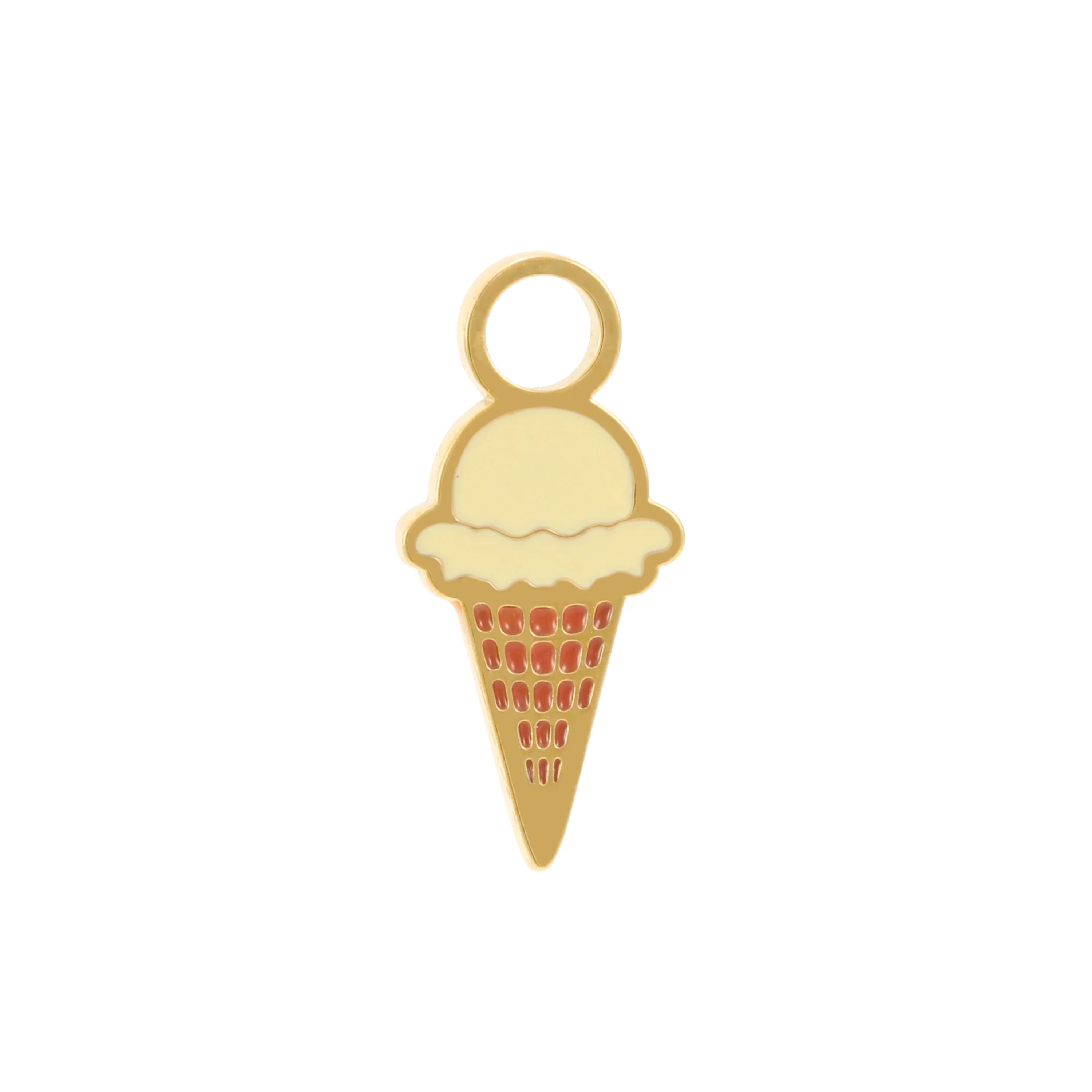 Ice Cream Cone Enamel Hoop Charm