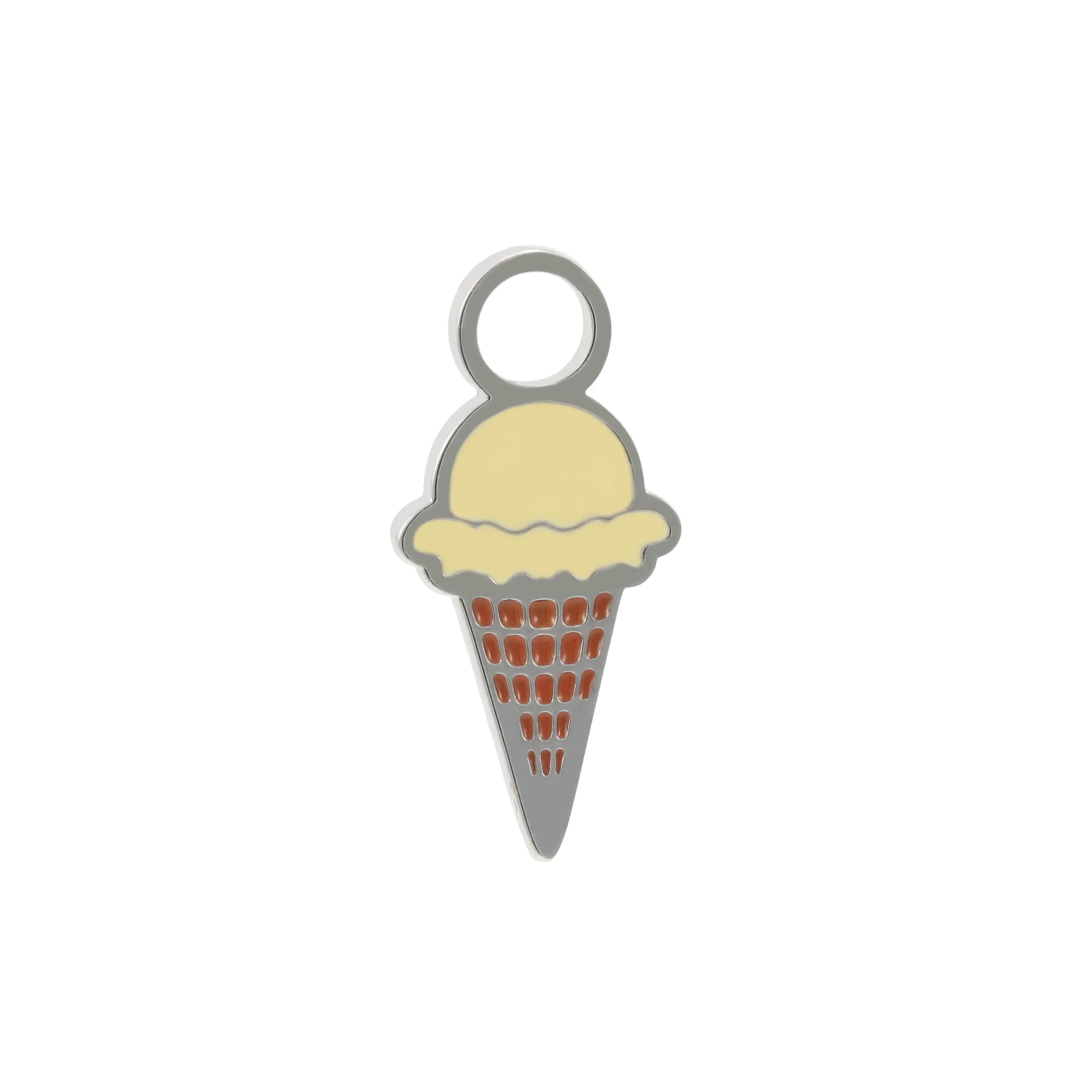 Ice Cream Cone Enamel Hoop Charm - Image 3