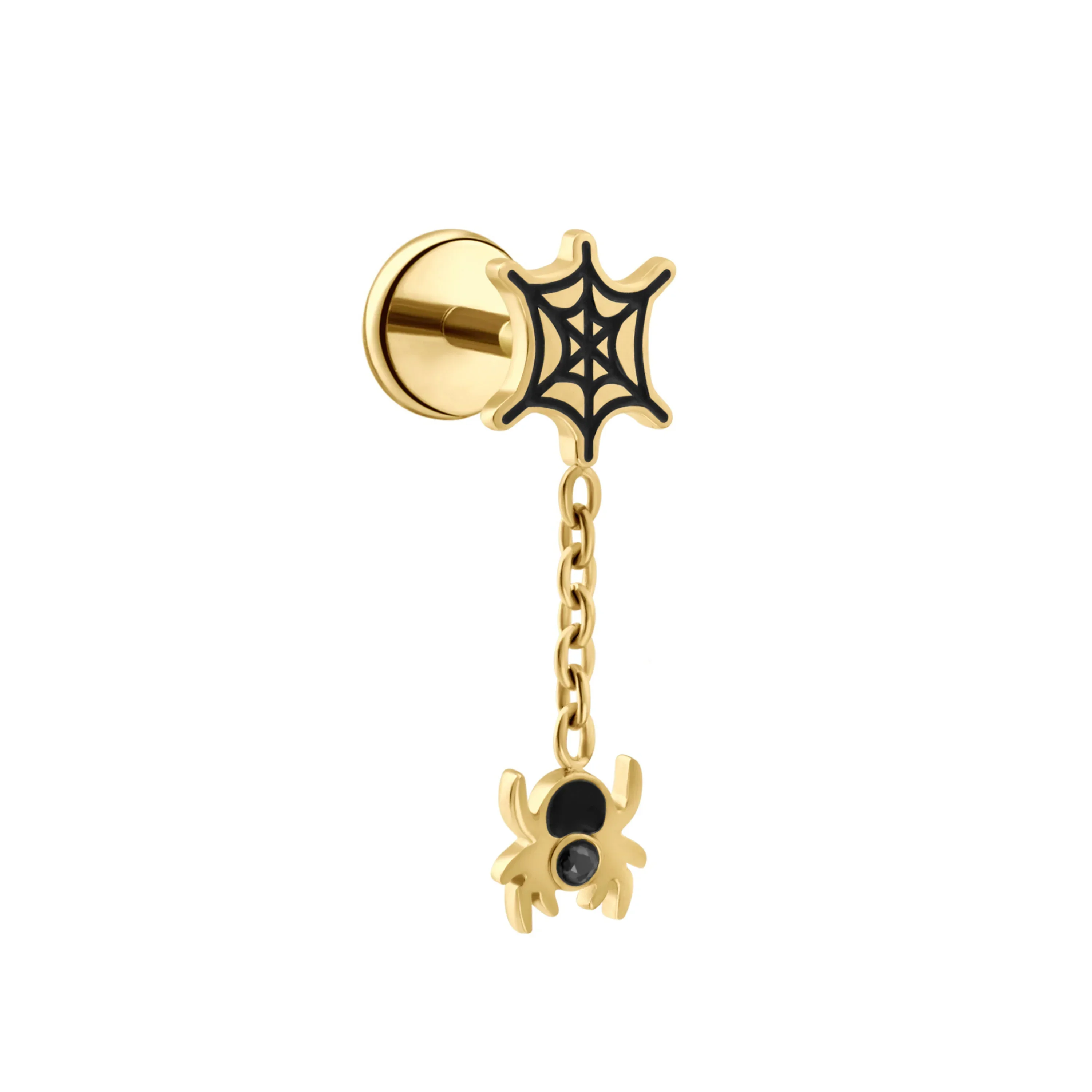 Itsy Bitsy Spider Dangle Flat Back Stud