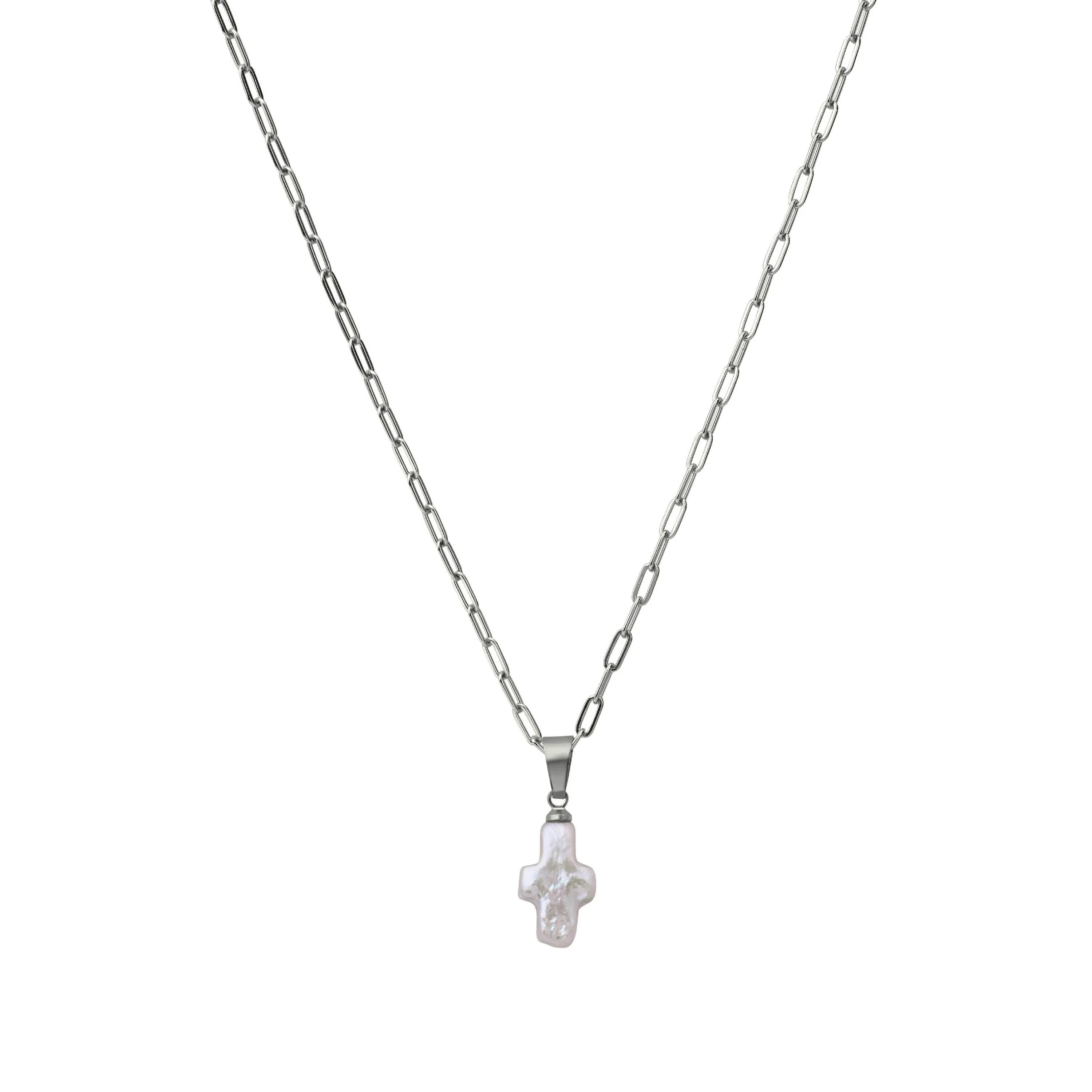 Kate Pearl Cross Pendant Necklace - Image 5