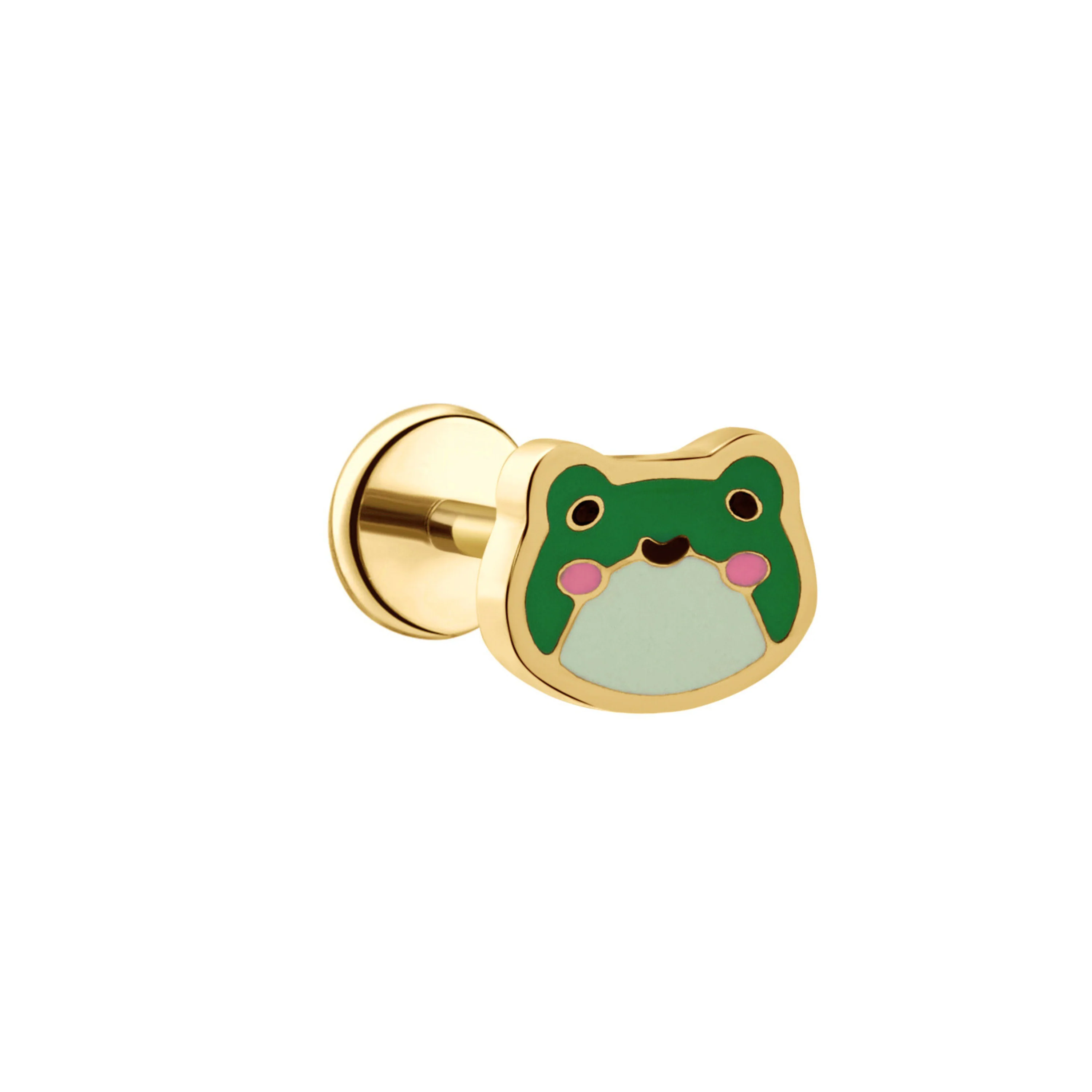 Kawaii Frog Enamel Flat Back Stud