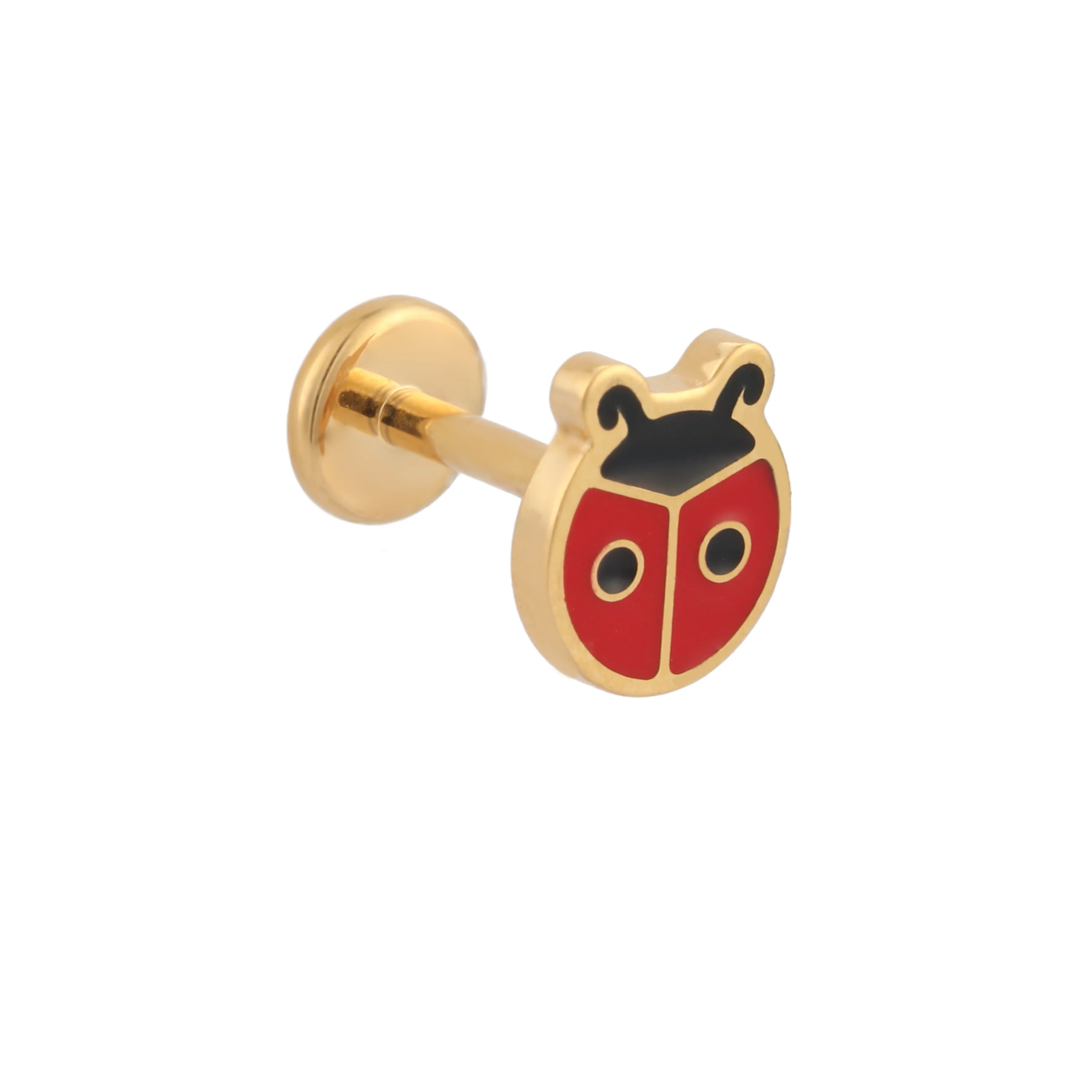 Ladybug Enamel Flat Back Stud