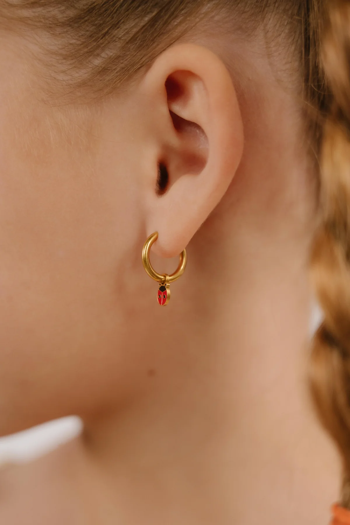 Ladybug Enamel Hoop Charm - Image 3