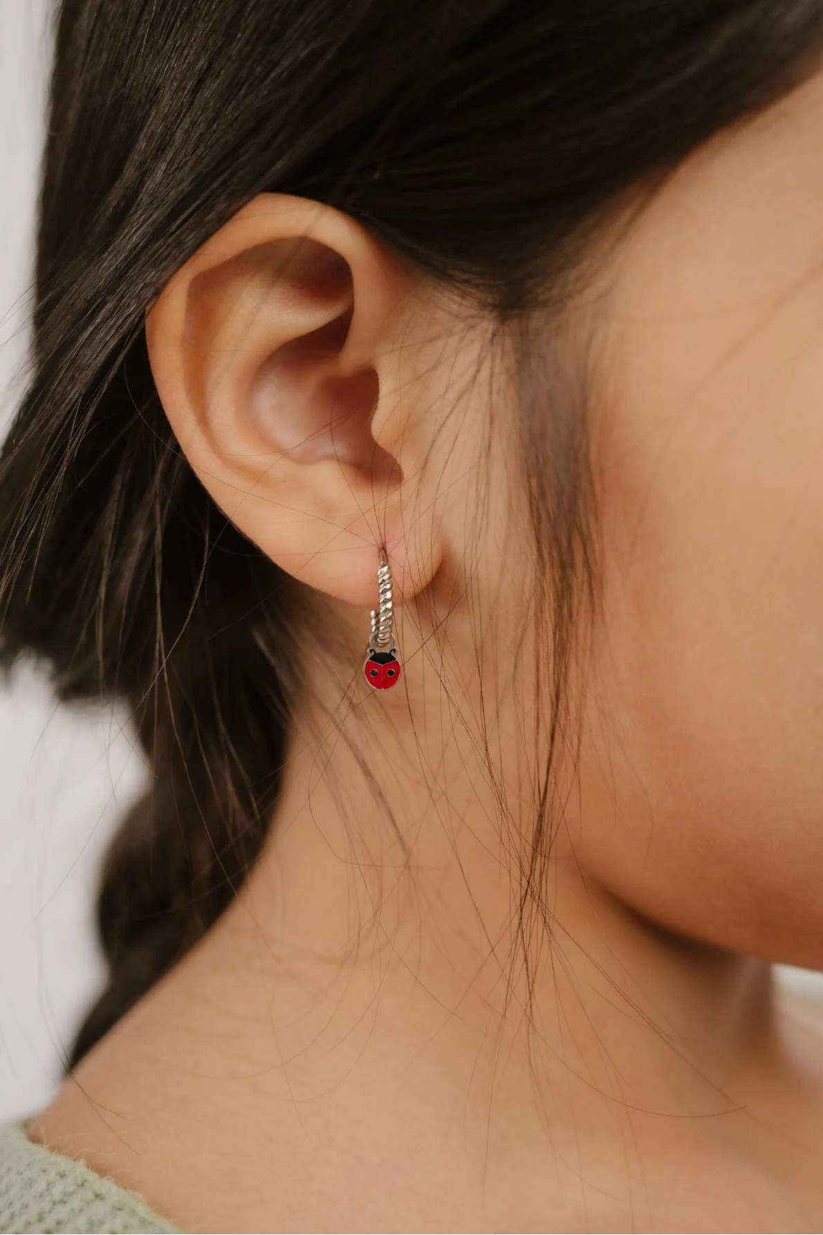 Ladybug Enamel Hoop Charm - Image 4