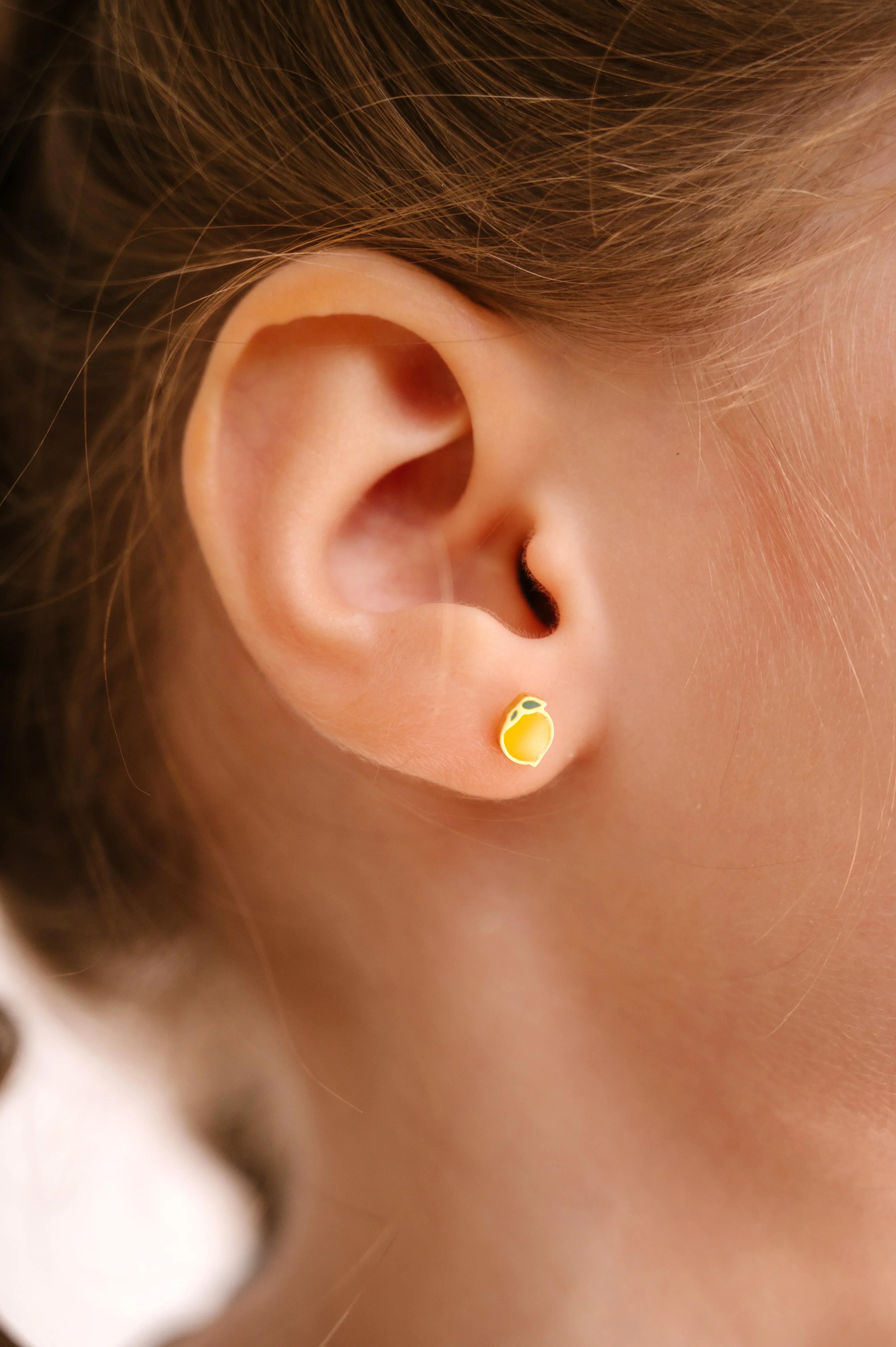 Lemon Enamel Flat Back Stud - Image 2