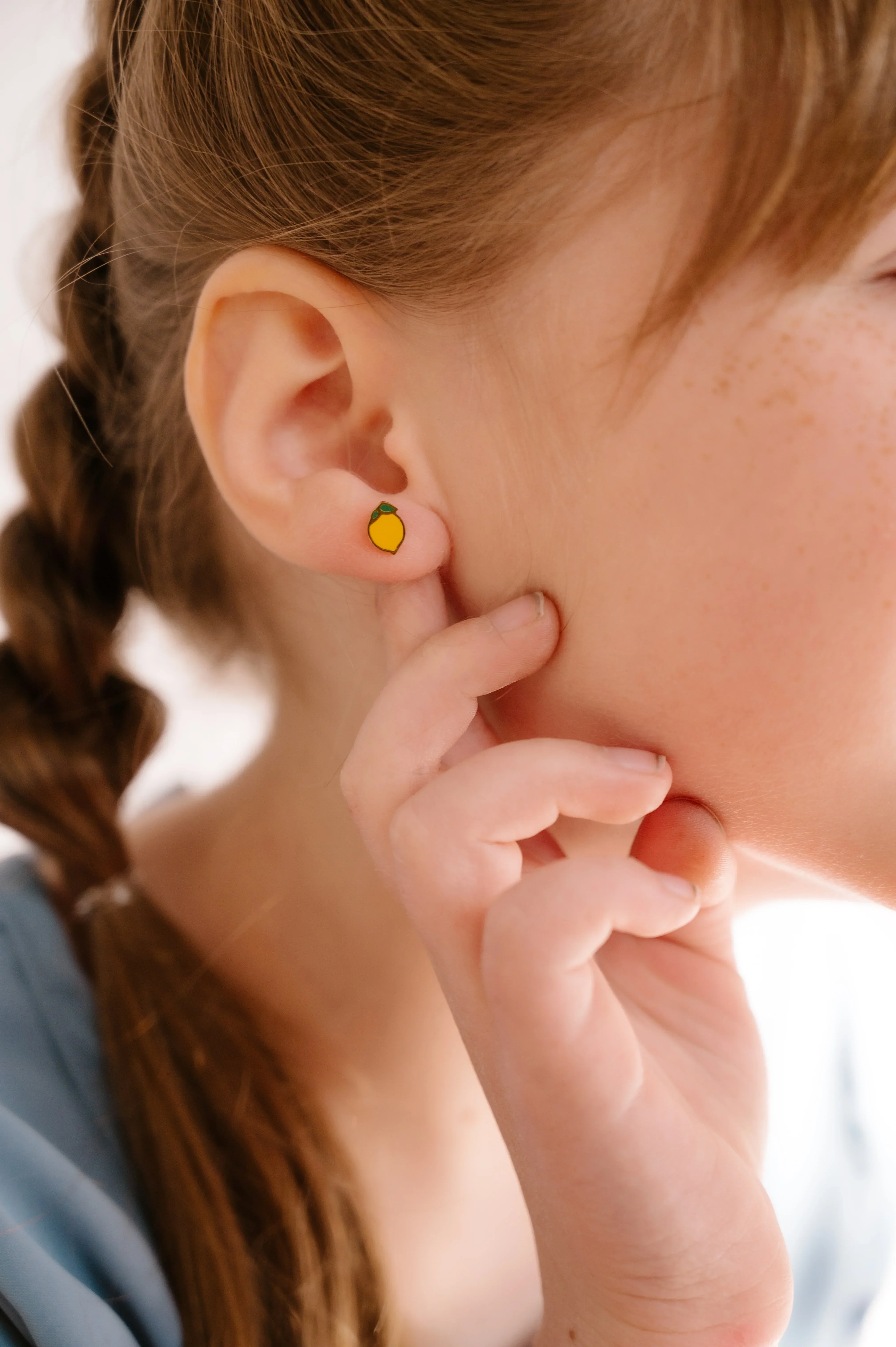 Lemon Enamel Flat Back Stud - Image 3