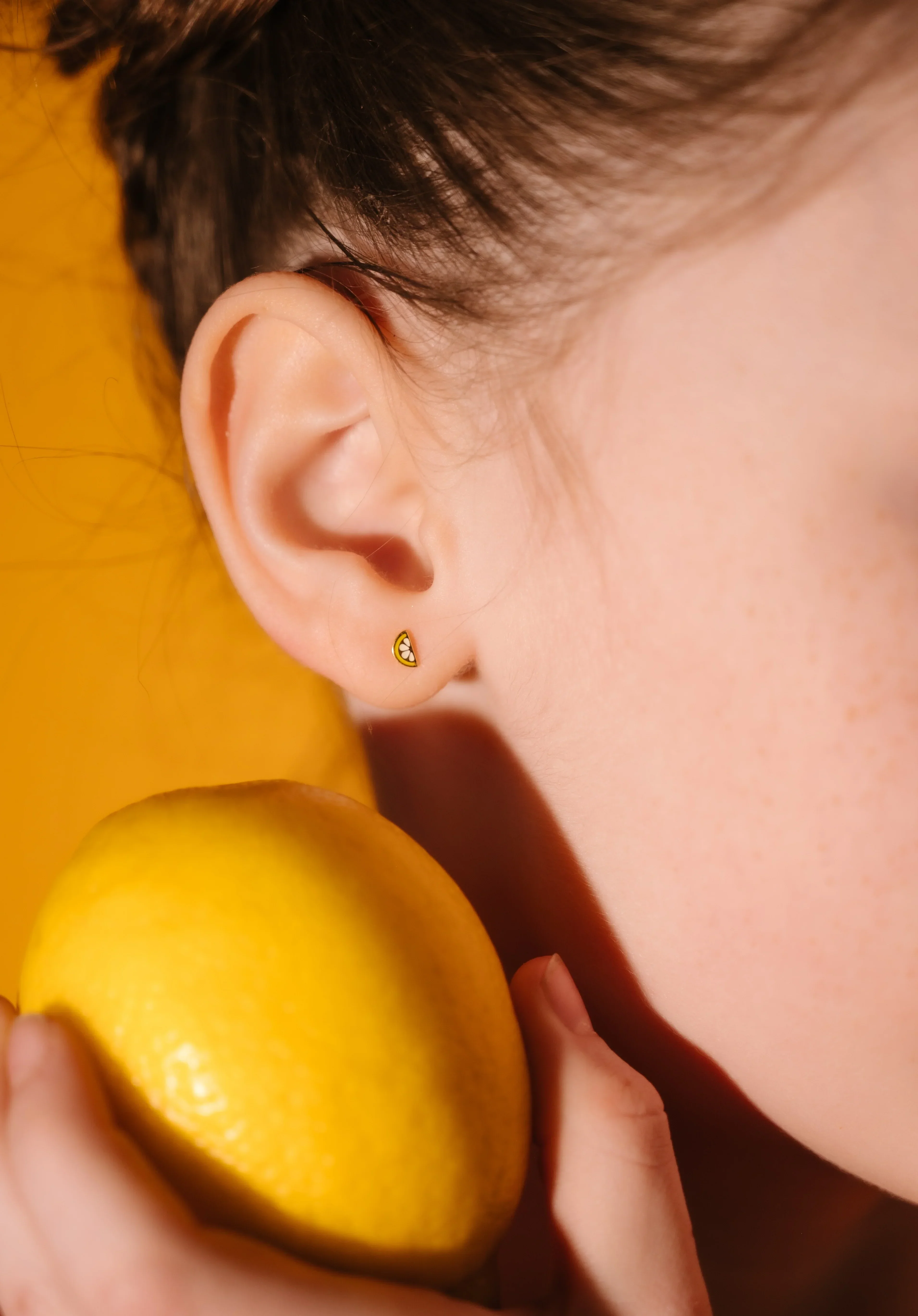 Lemon Slice Enamel Flat Back Stud - Image 3