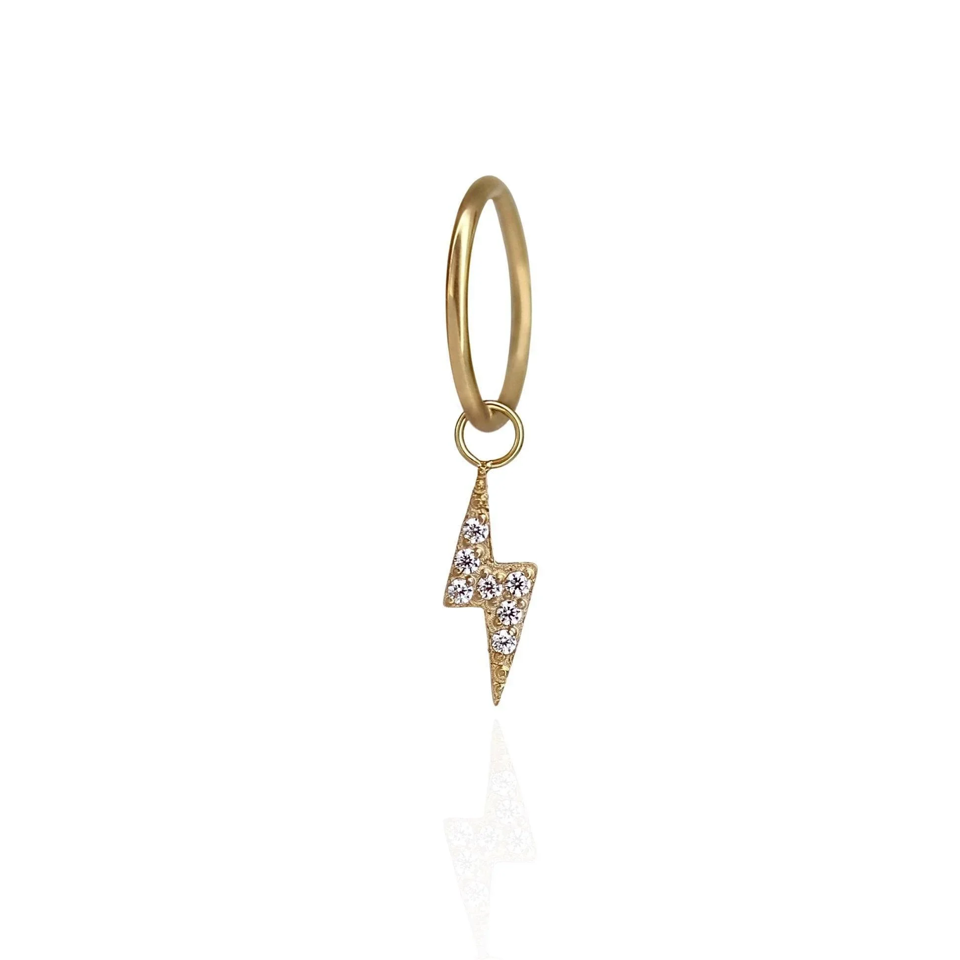 Lightning Bolt Titanium Clicker Hoop Charm - Image 3