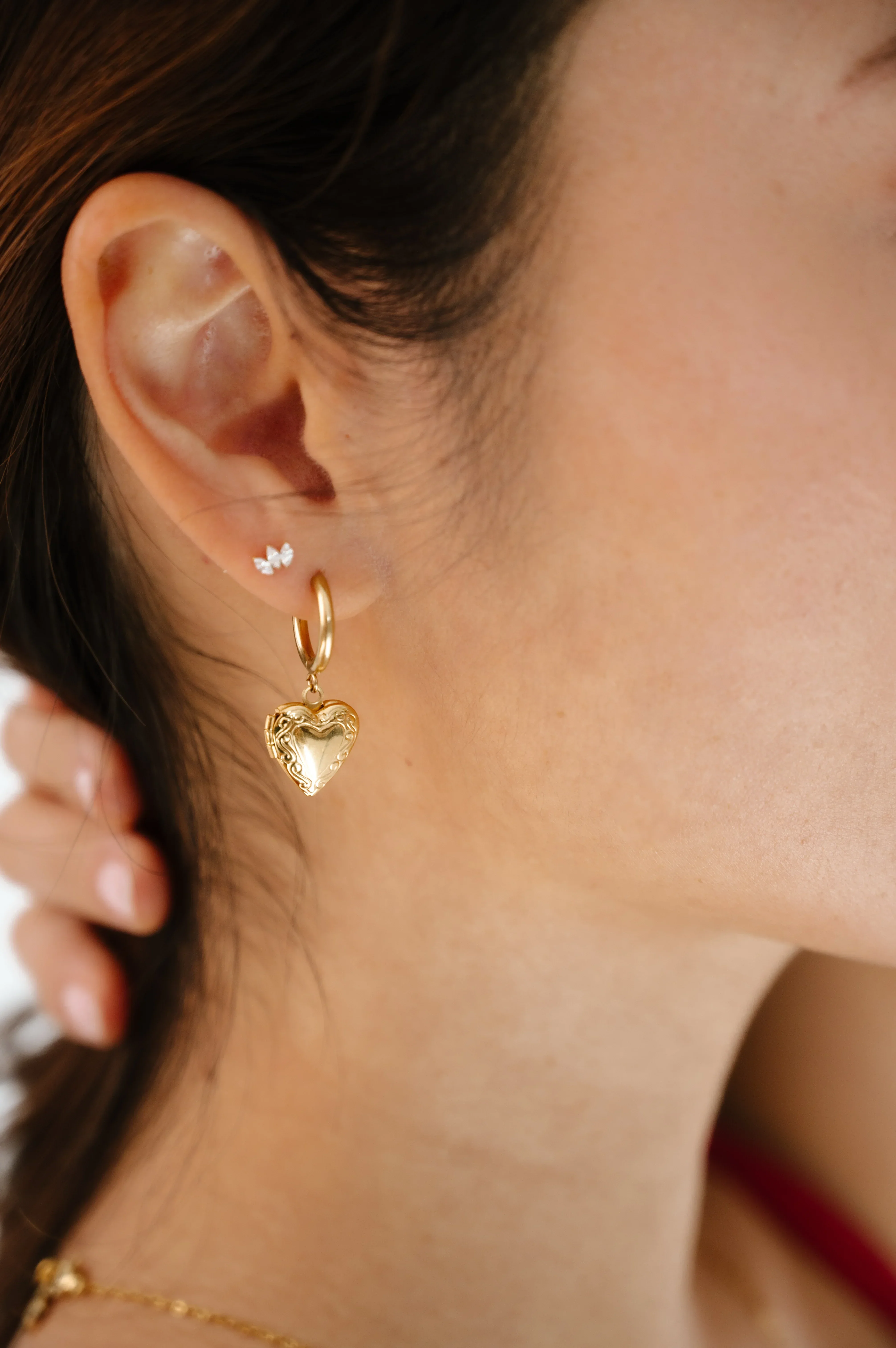 Love Letter Locket Hoops - Image 3