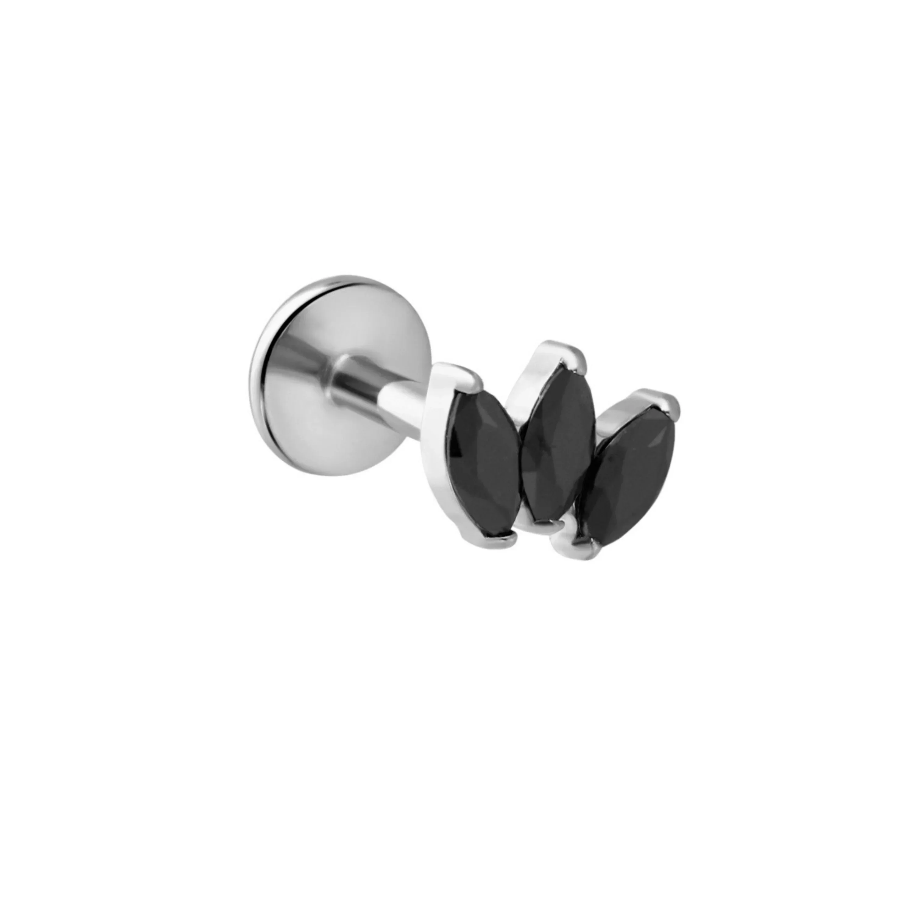 Marquise Trio Flat Back Stud - Onyx - Image 6