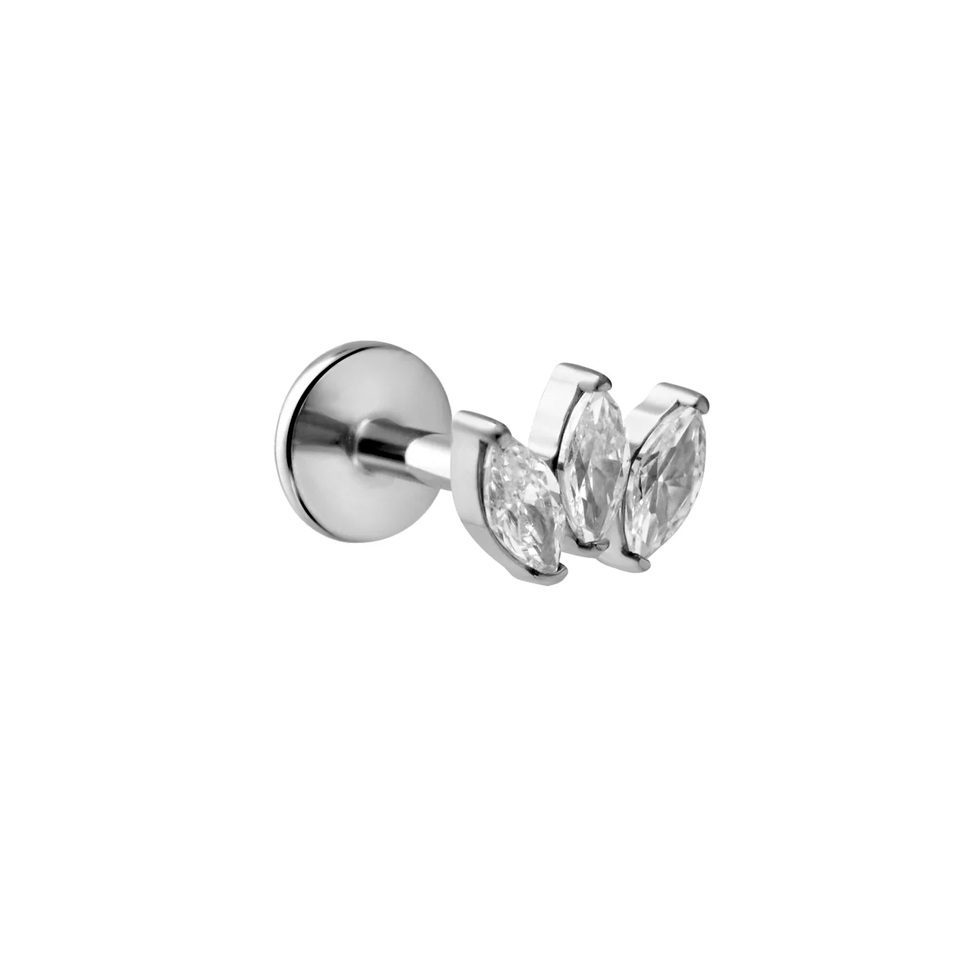 Marquise Trio Flat Back Stud - Clear - Image 6