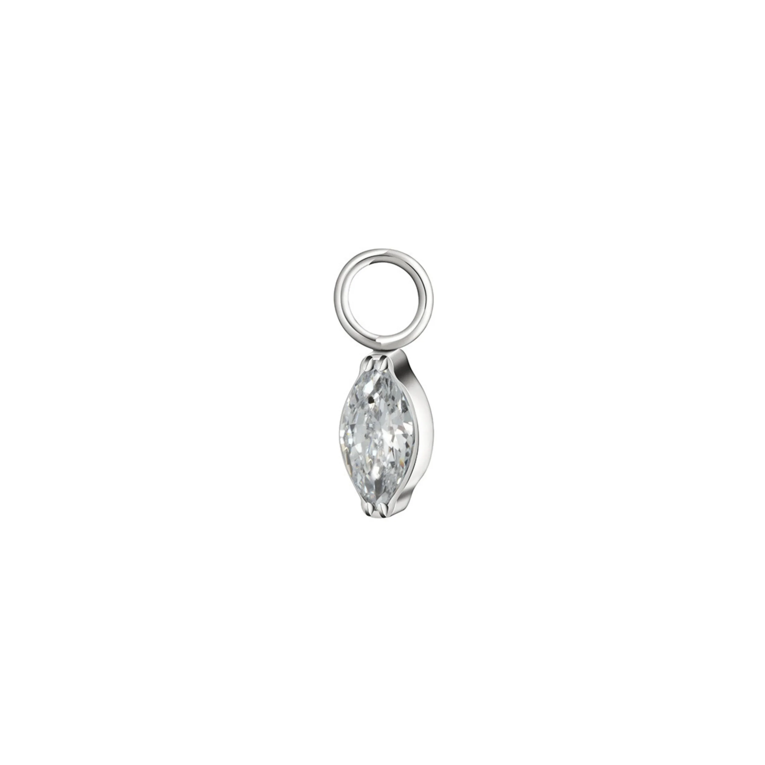 Marquise Zirconia Clicker Hoop Charm - Image 6