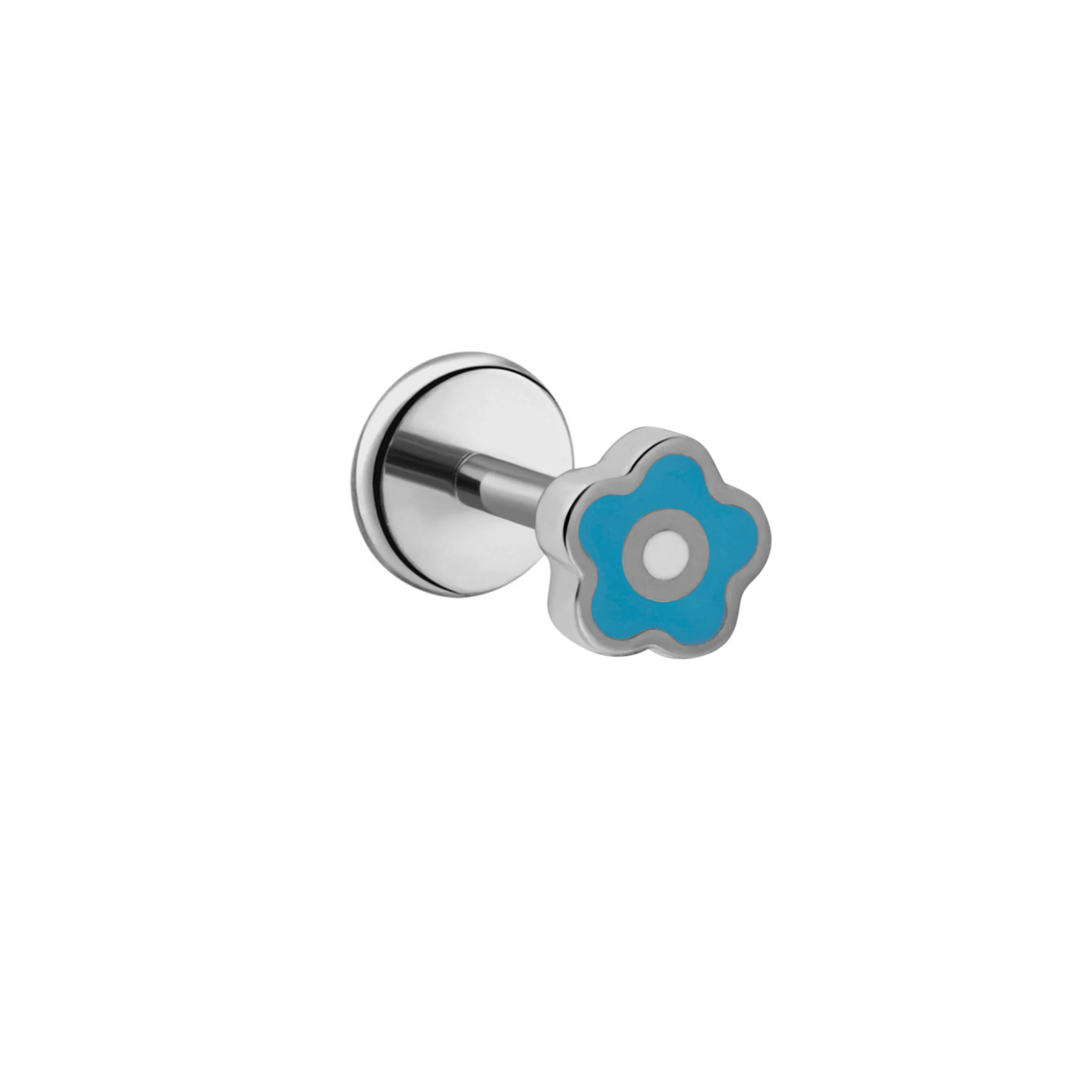 Micro Enamel Daisy Flat Back Stud - Blue - Image 7