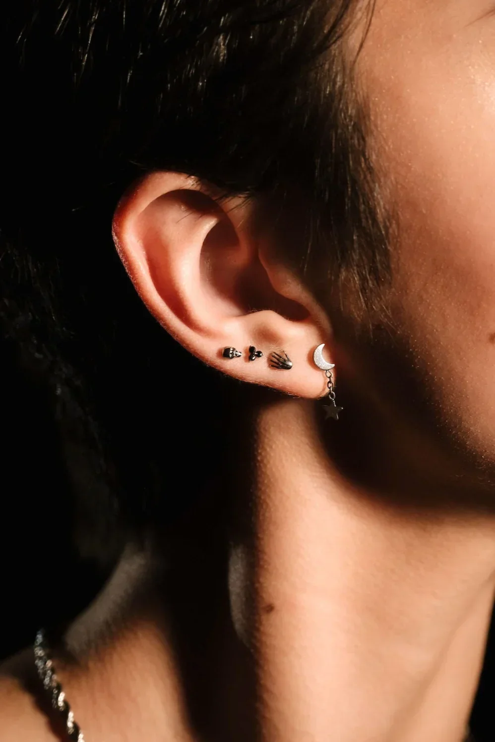Micro Love Triangle Flat Back Stud - Onyx - Image 5