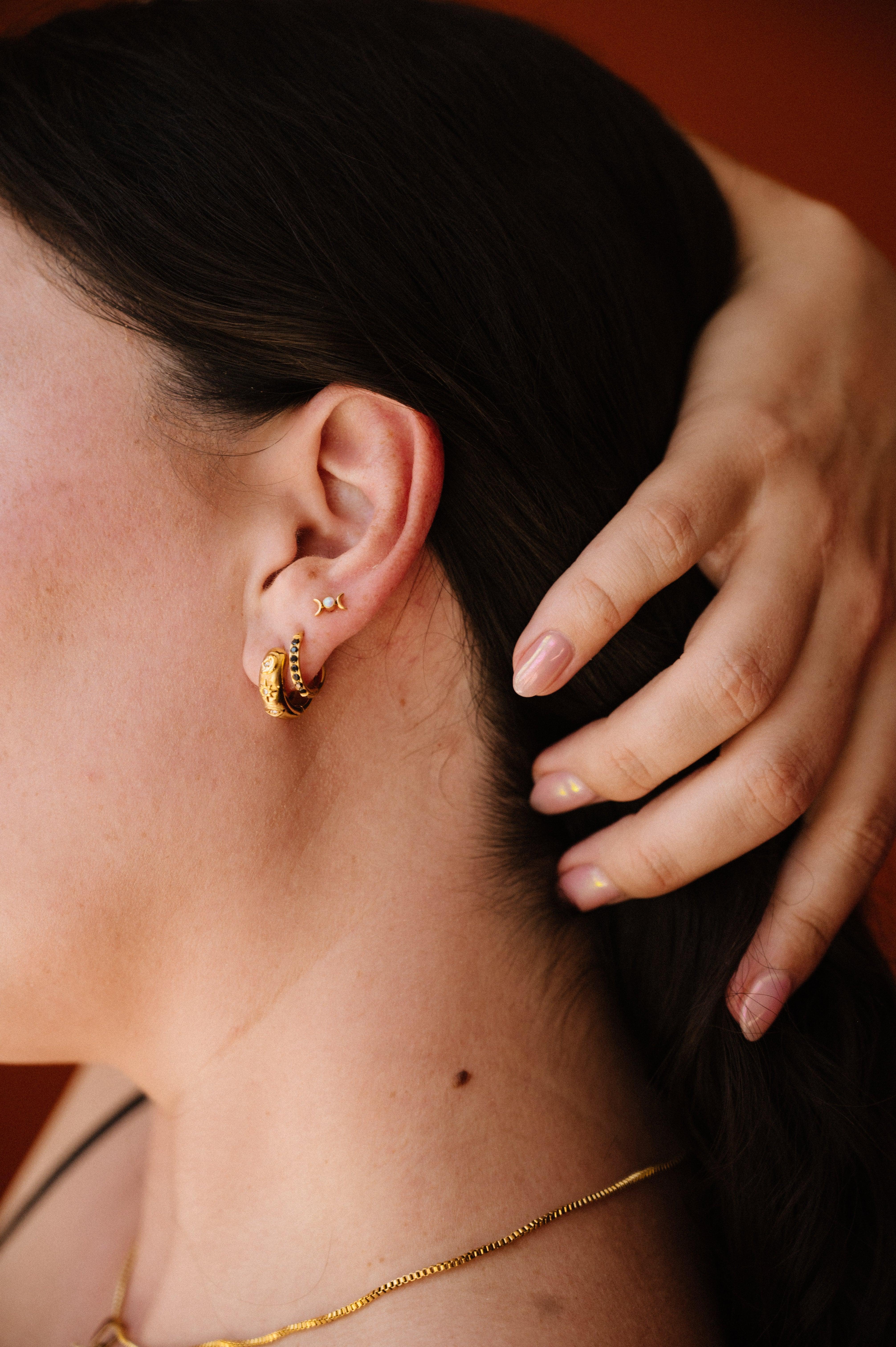 Mini Opal Lunar Phase Flat Back Stud - Image 2