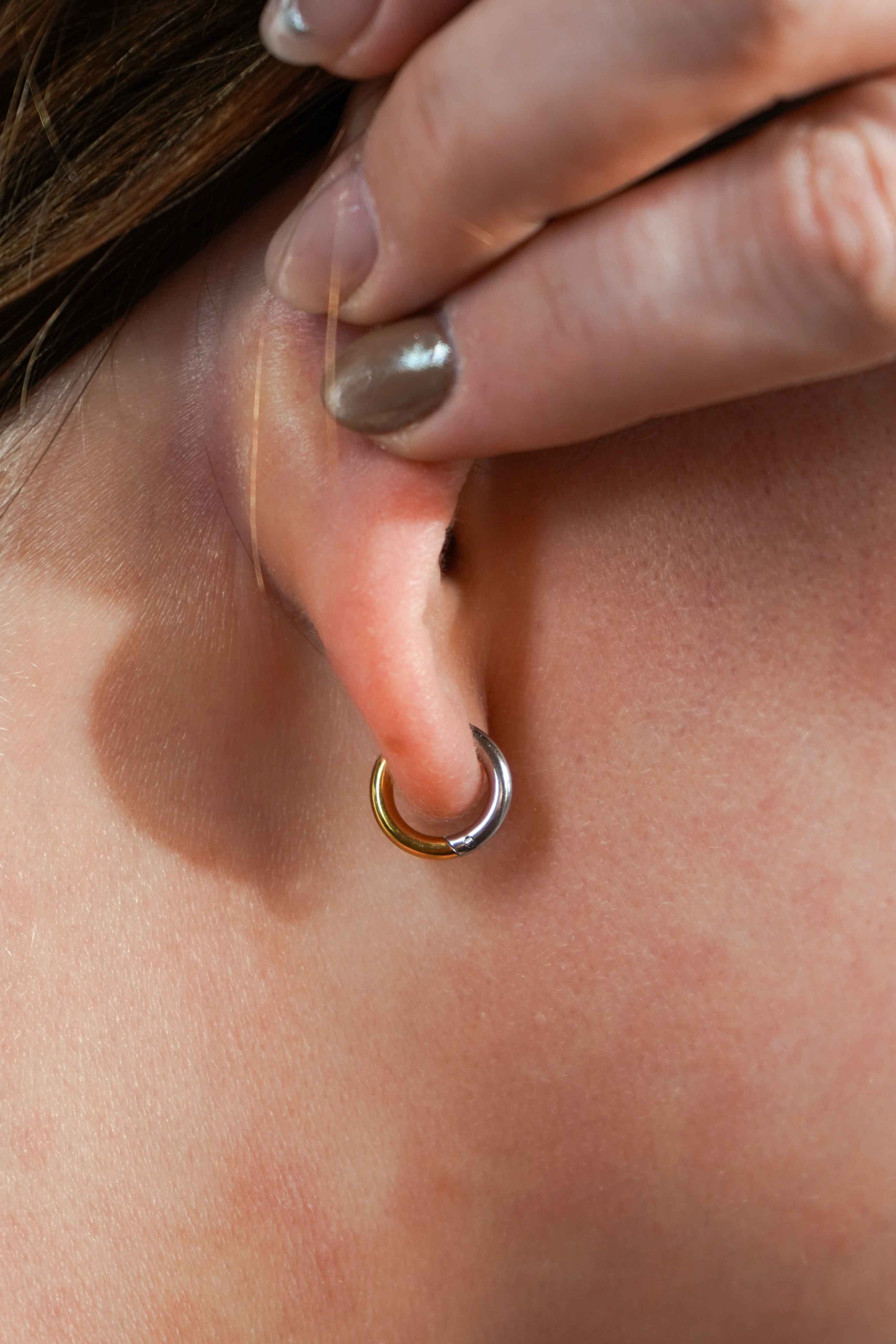 Mixed Metal Titanium Essential Hoops - Image 2