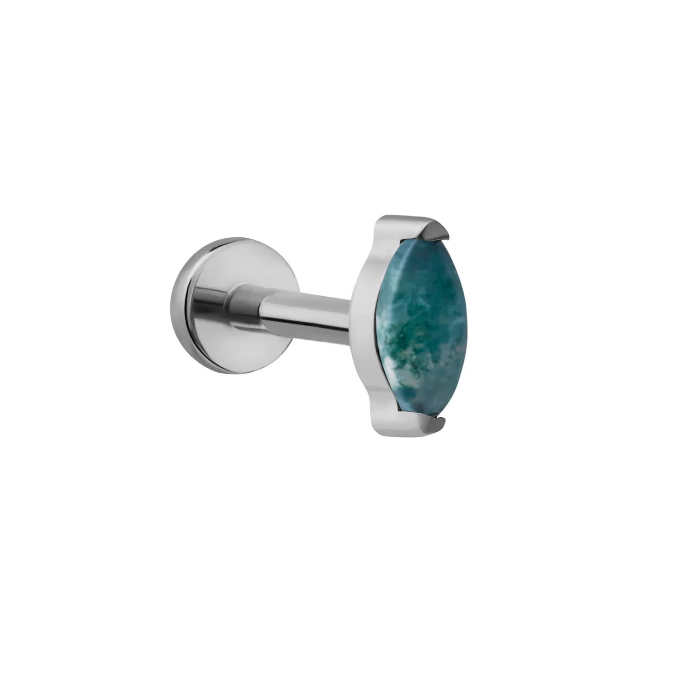 Moss Agate Marquise Flat Back - Image 6