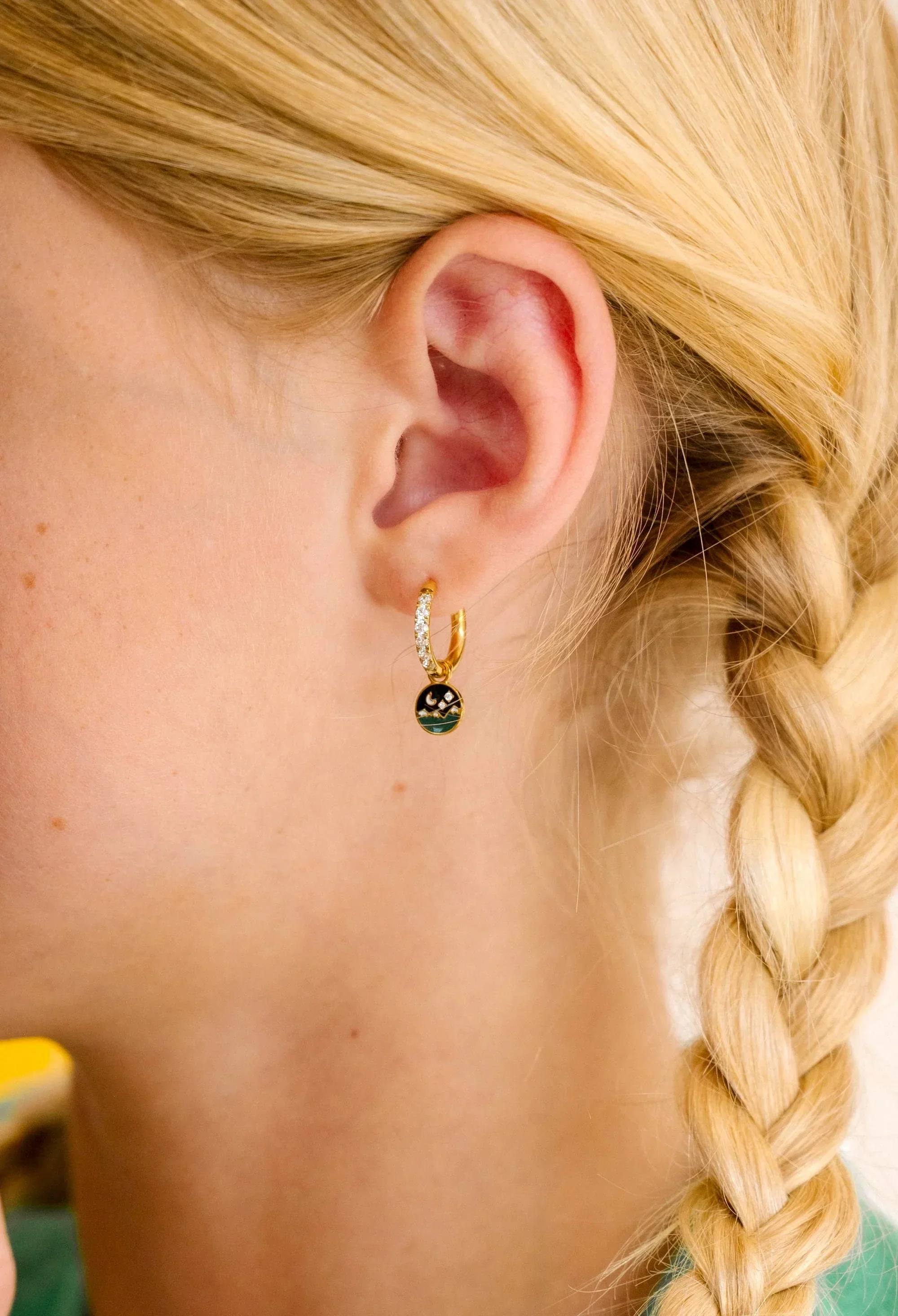 Night Sky Enamel Hoop Charm - Image 2