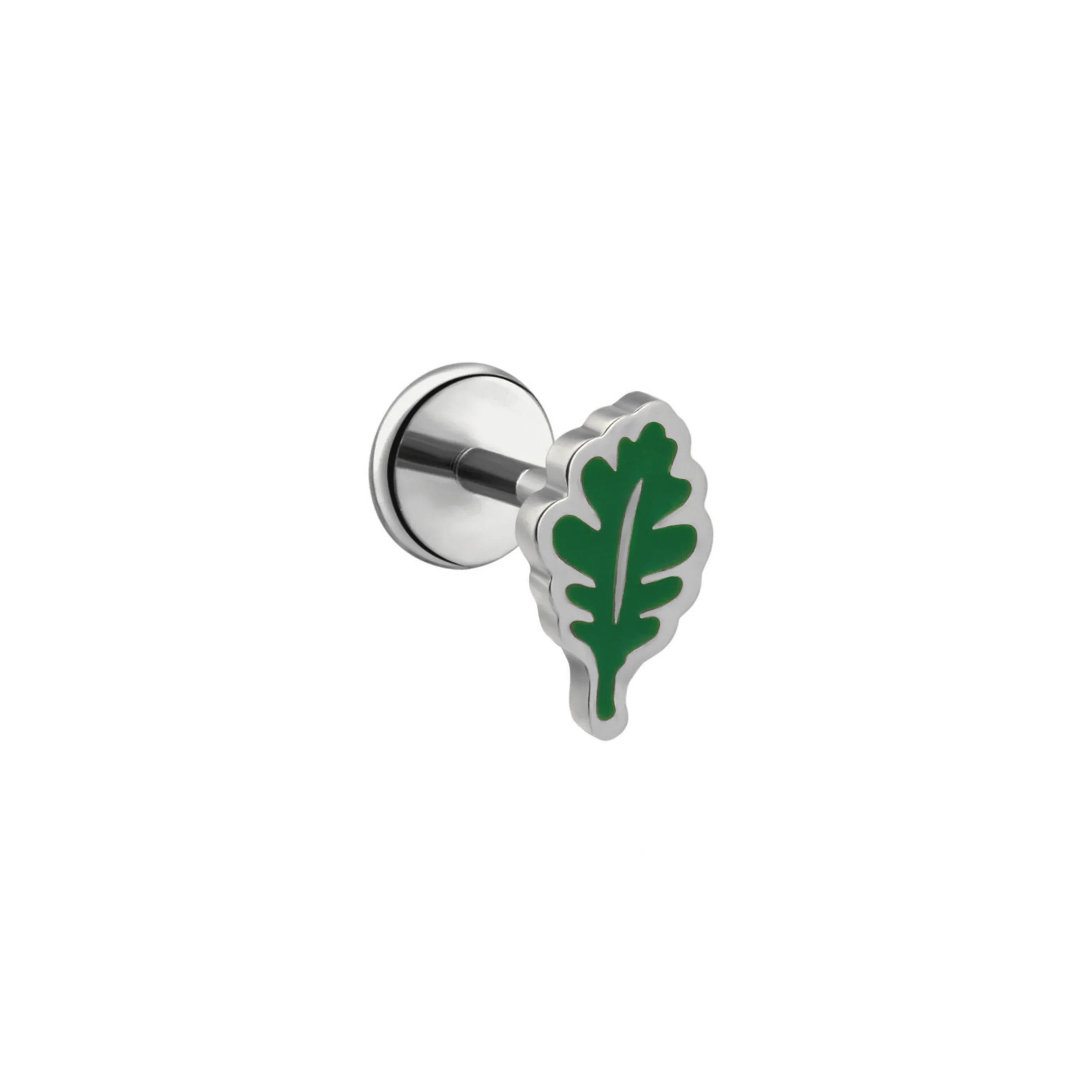 Oak Leaf Enamel Flat Back Stud - Image 7