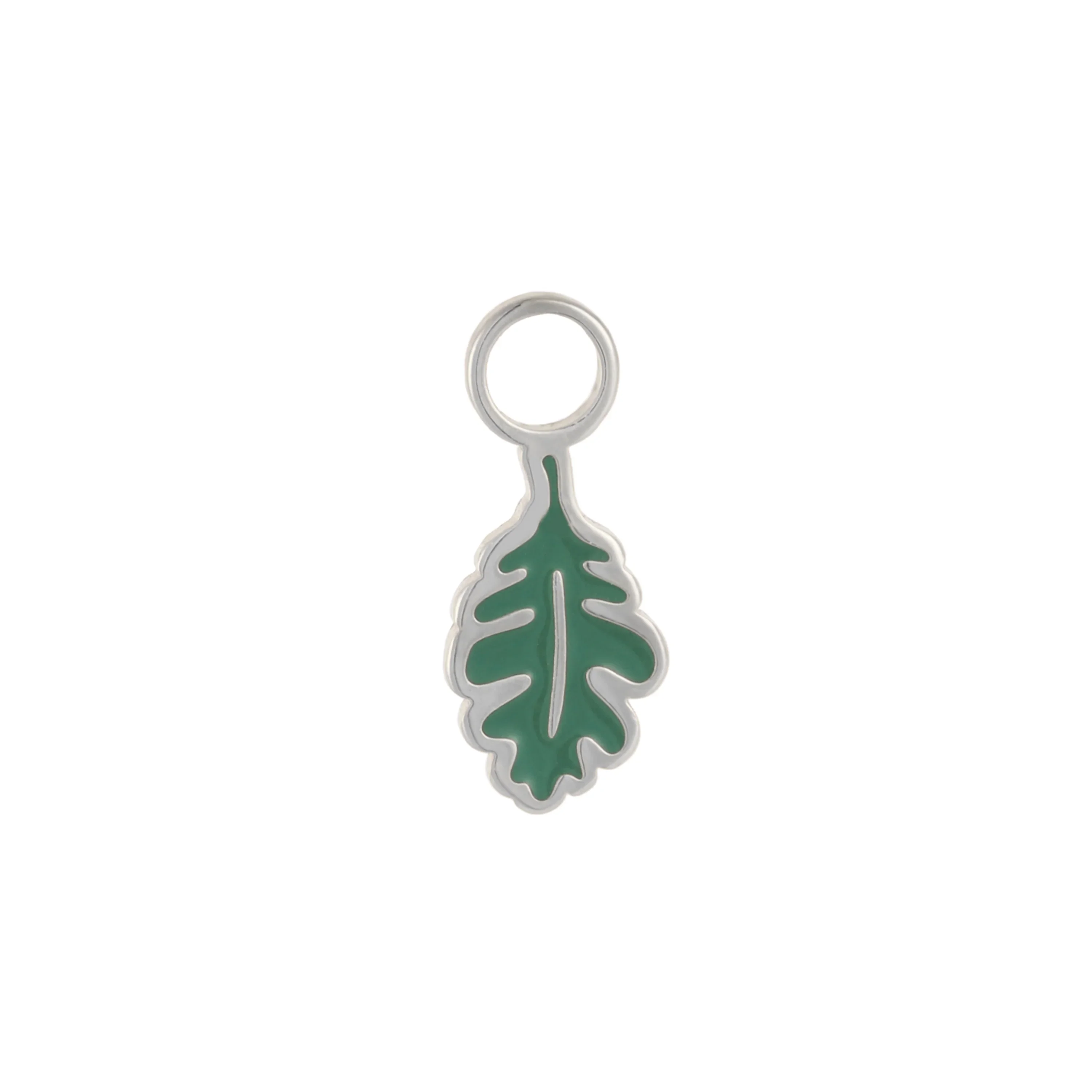 Oak Leaf Enamel Hoop Charm - Image 5