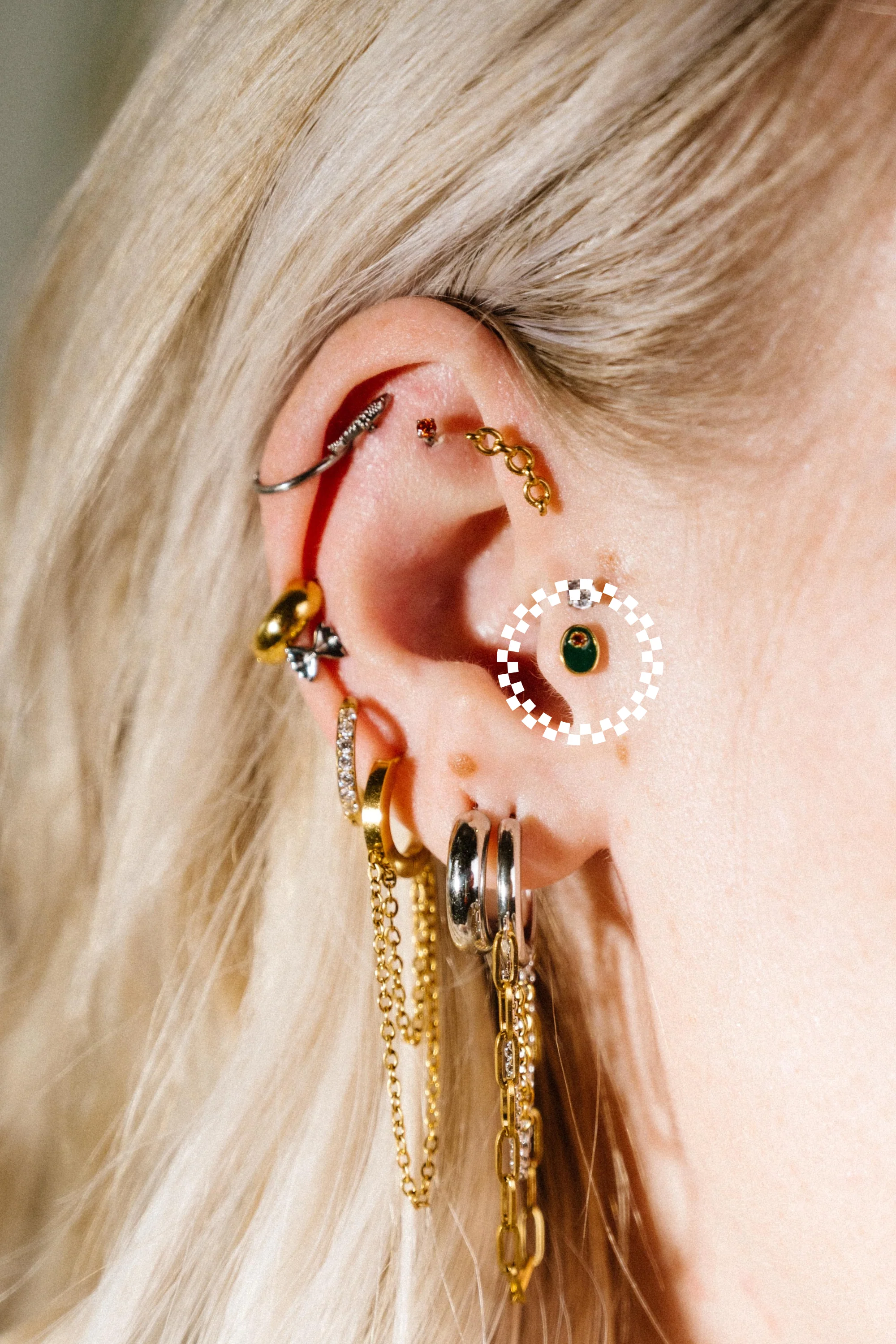 Olive Flat Back Stud - Image 2