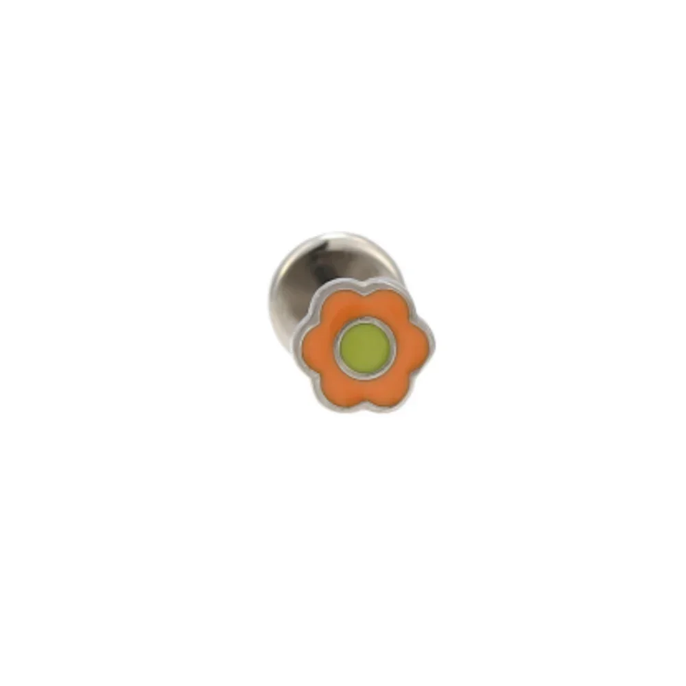 Orange Enamel Daisy Flat Back Stud - Image 7