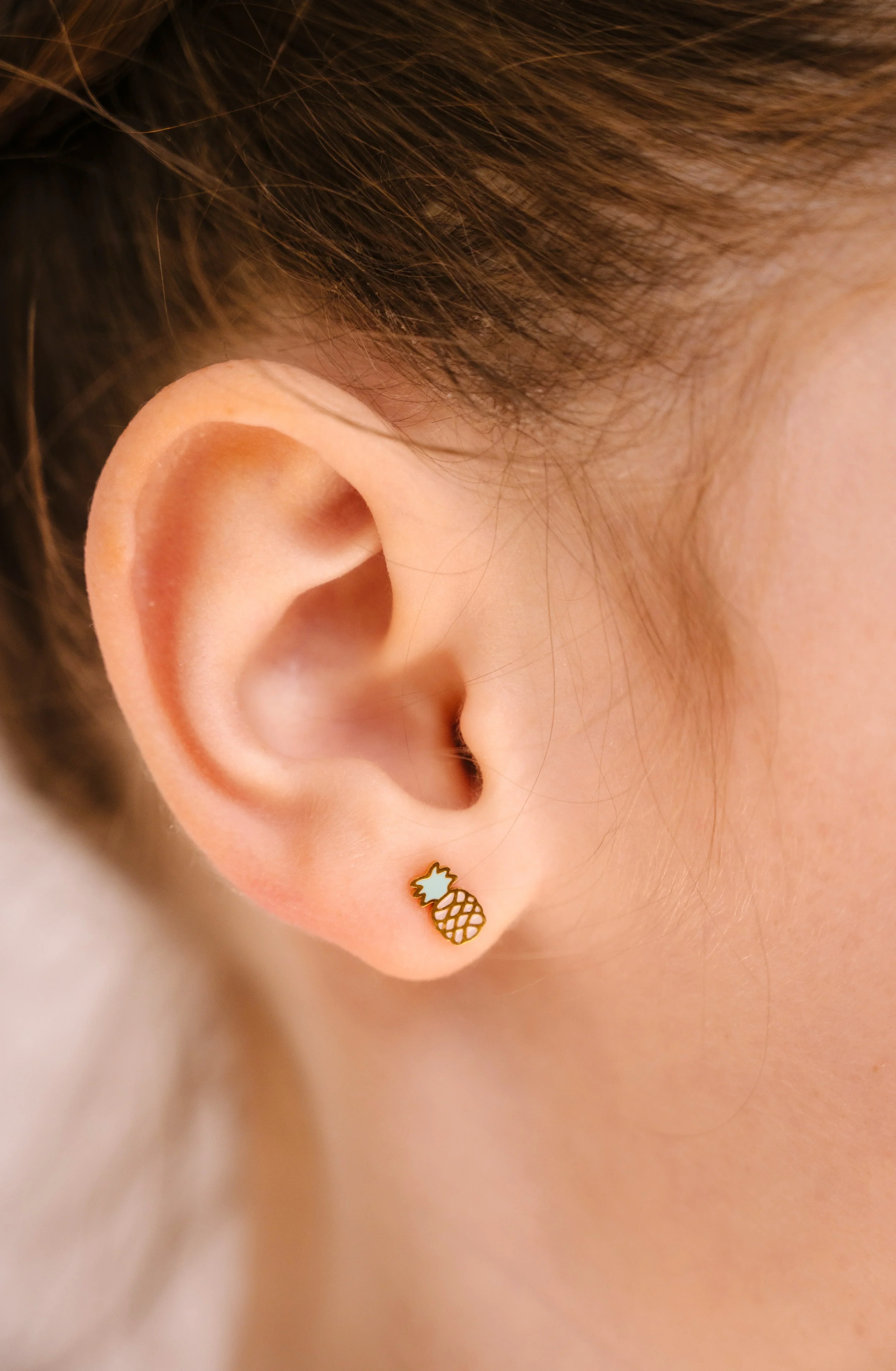 Pastel Pineapple Enamel Flat Back Stud - Image 2