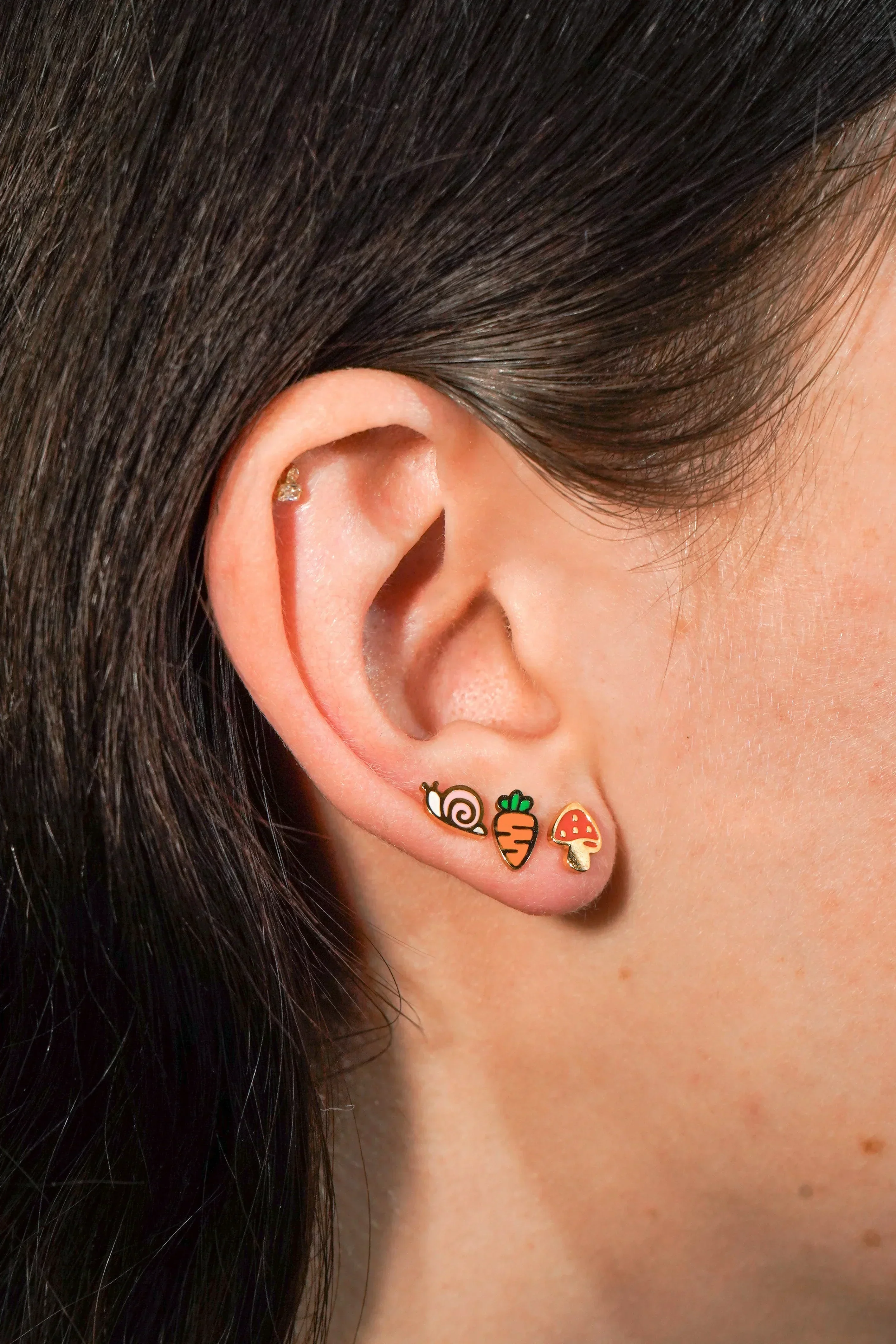 Fairy Mushroom Enamel Flat Back Stud - Image 3