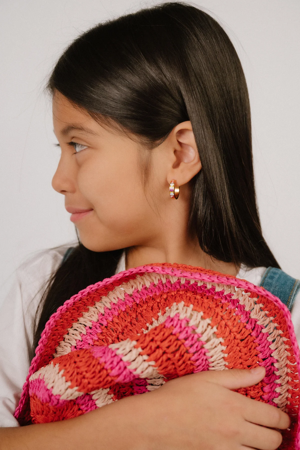Patchwork Titanium Enamel Hoops - Image 3
